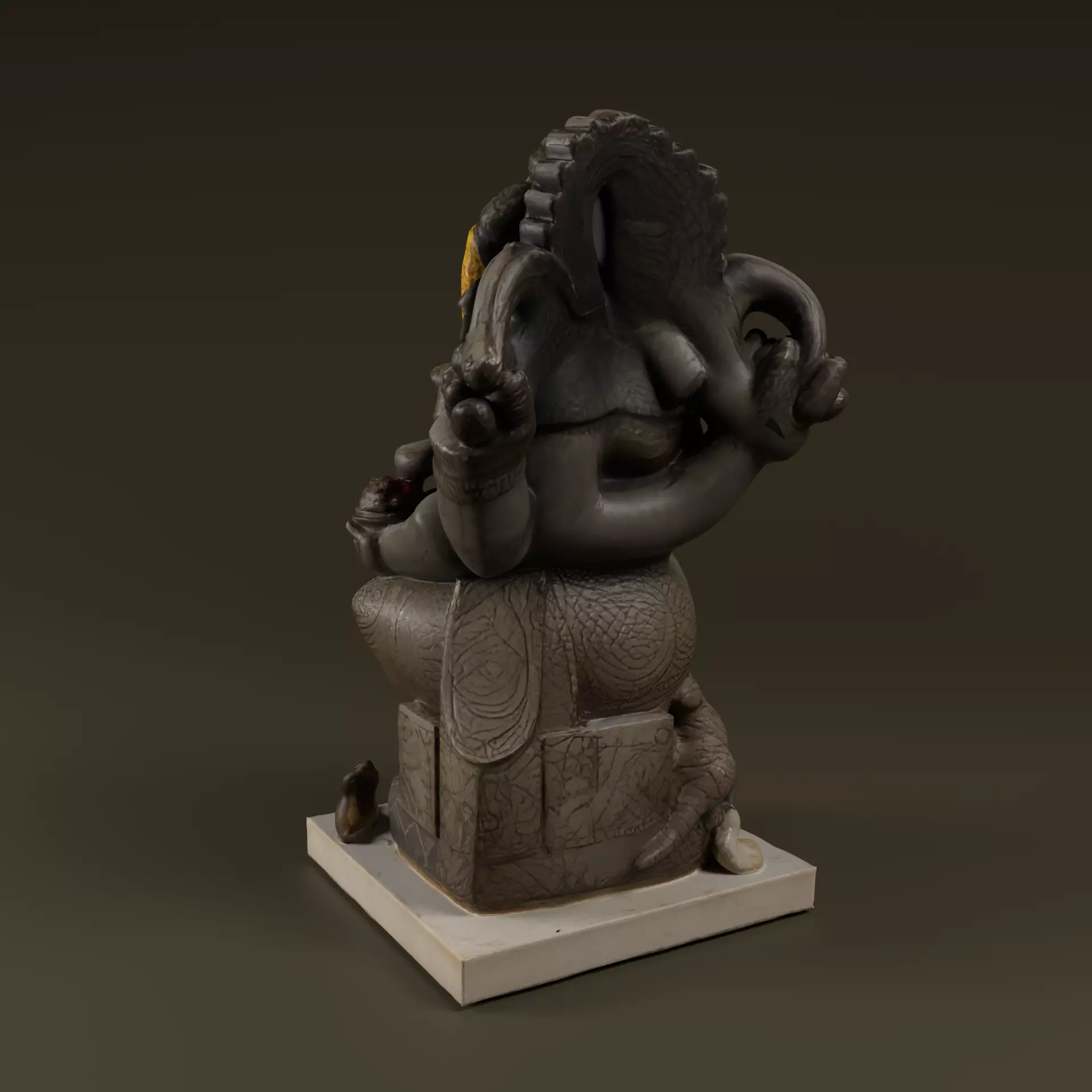 Lord Ganesha Statue Low-poly 3D model_7