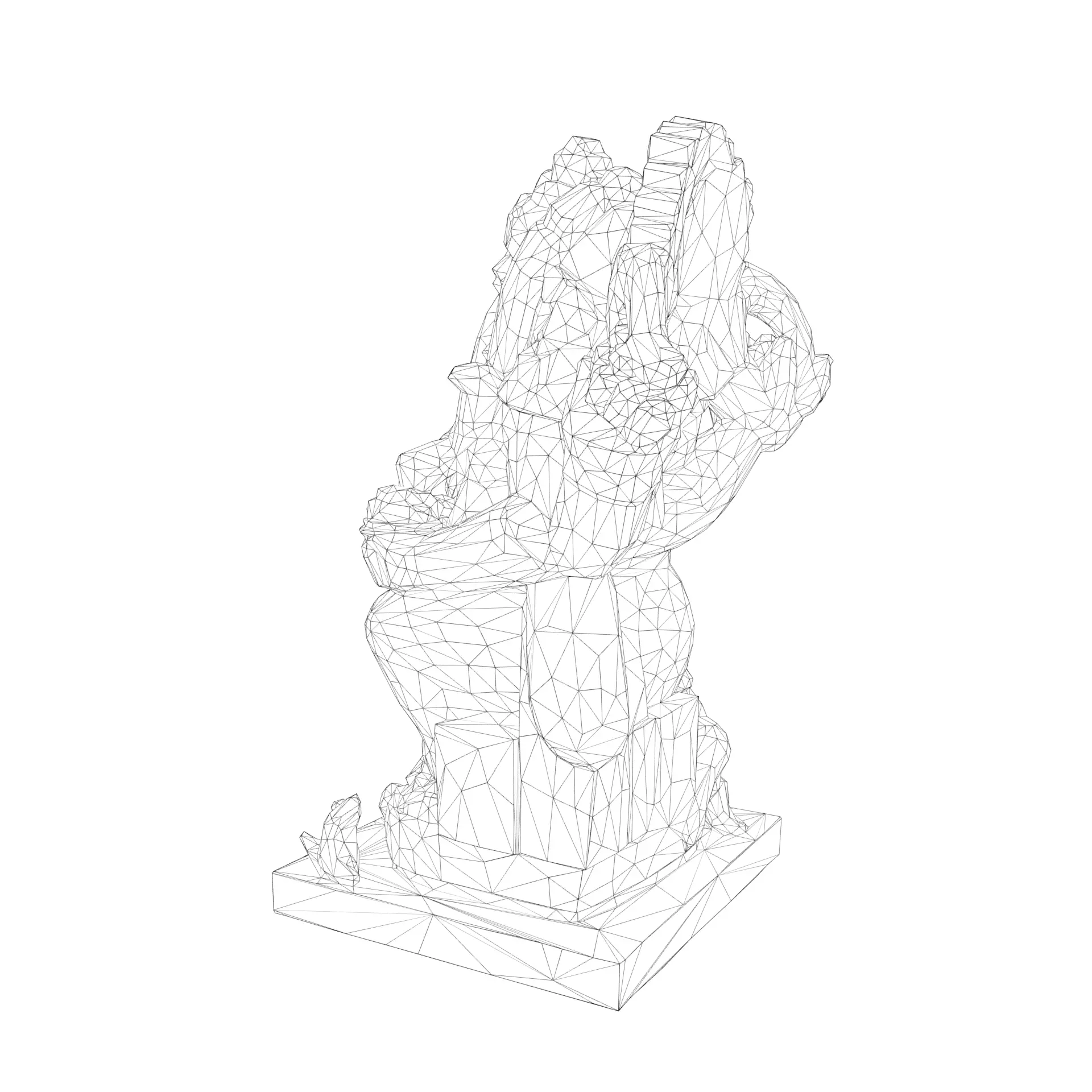 Lord Ganesha Statue Low-poly 3D model_32