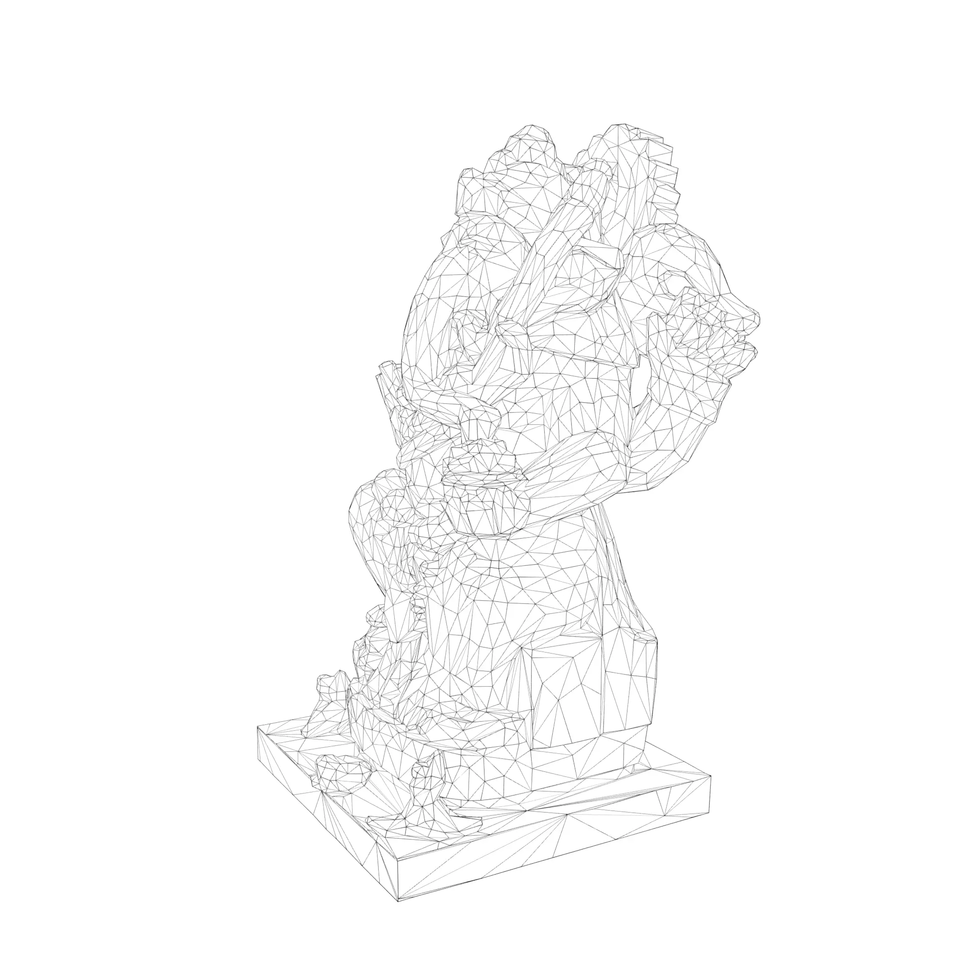 Lord Ganesha Statue Low-poly 3D model_34