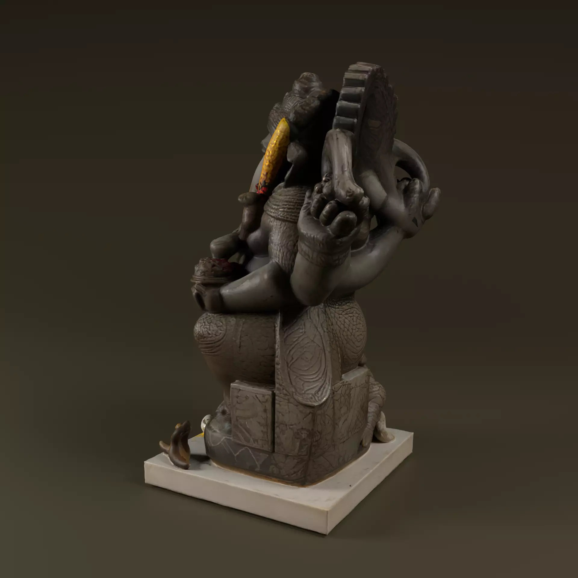 Lord Ganesha Statue Low-poly 3D model_8