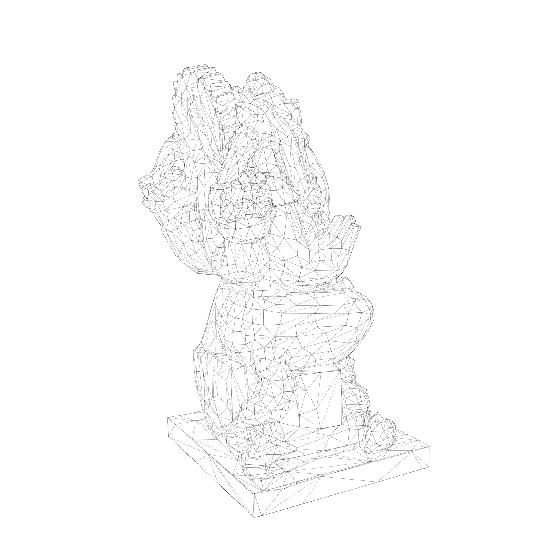 Lord Ganesha Statue Low-poly 3D model_28