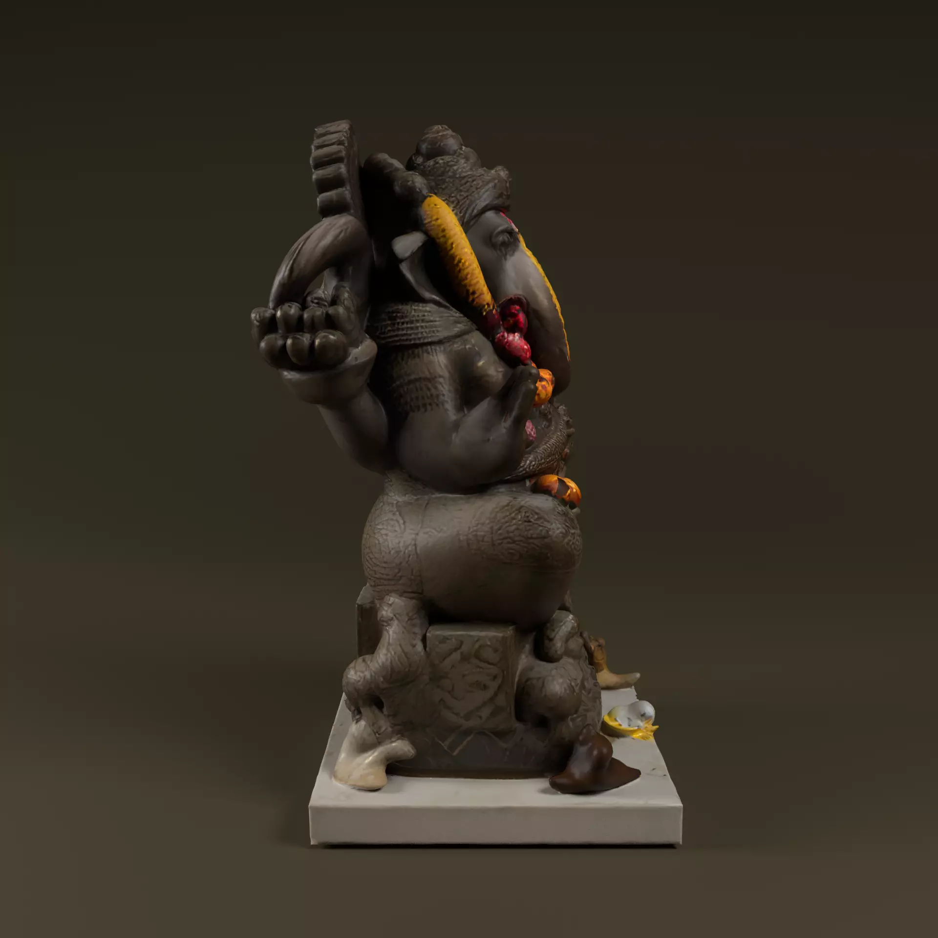Lord Ganesha Statue Low-poly 3D model_3