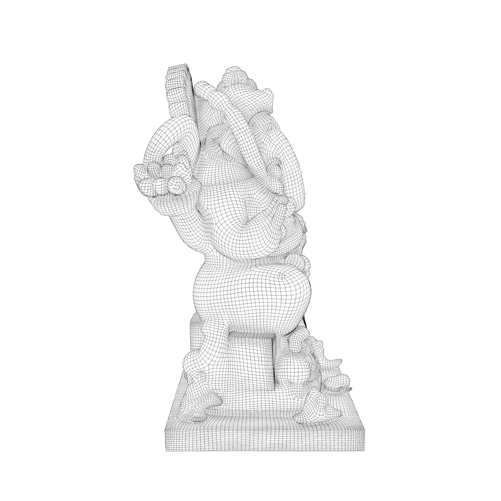 Lord Ganesha Statue Low-poly 3D model_15