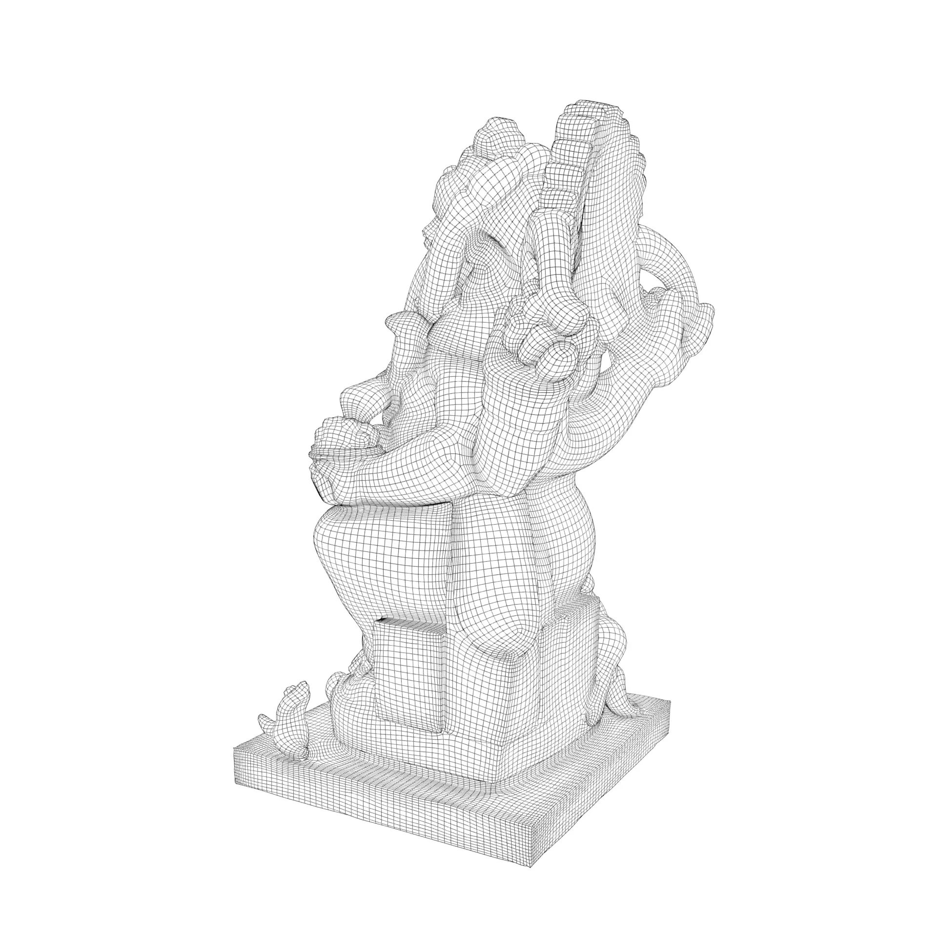 Lord Ganesha Statue Low-poly 3D model_20