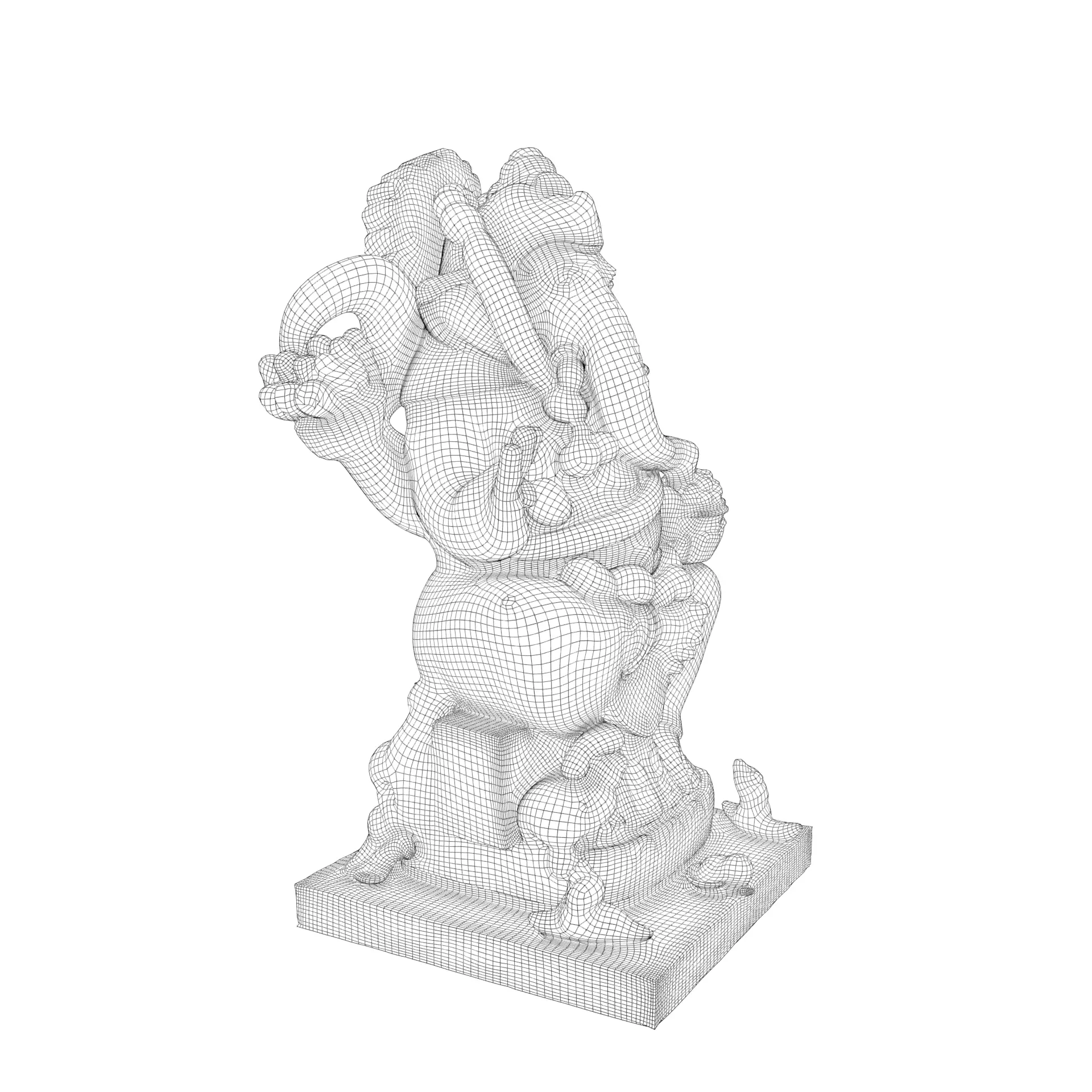 Lord Ganesha Statue Low-poly 3D model_14