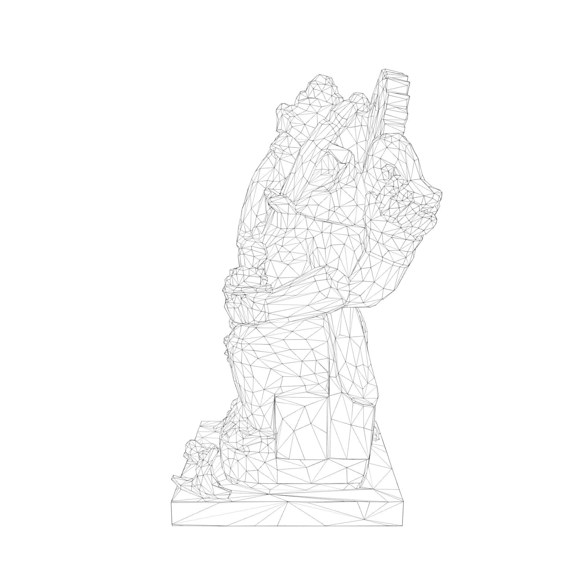 Lord Ganesha Statue Low-poly 3D model_33