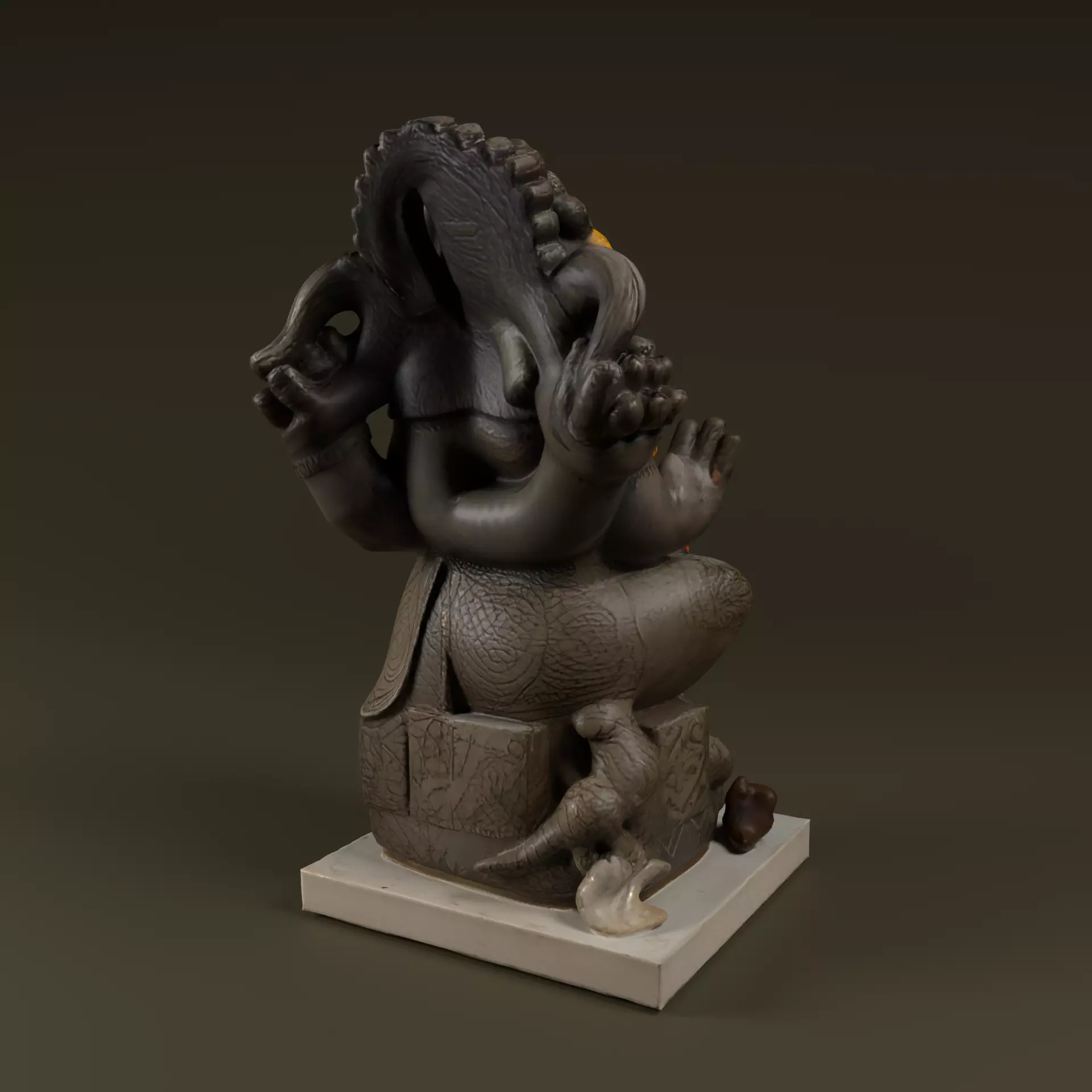 Lord Ganesha Statue Low-poly 3D model_5