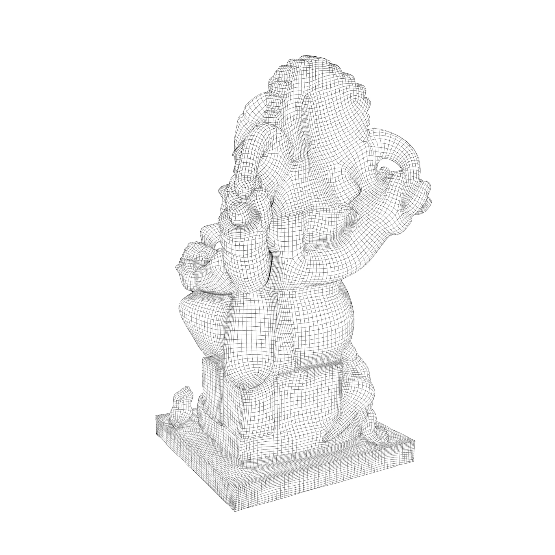 Lord Ganesha Statue Low-poly 3D model_19