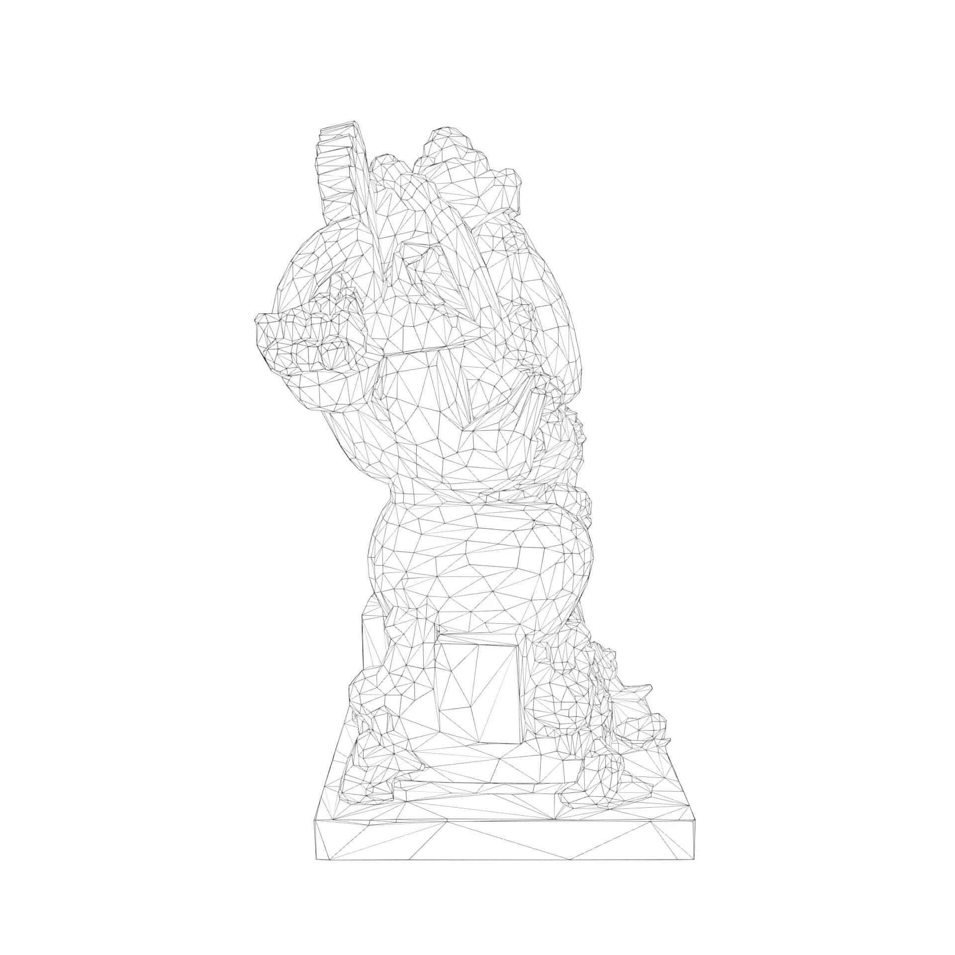 Lord Ganesha Statue Low-poly 3D model_27