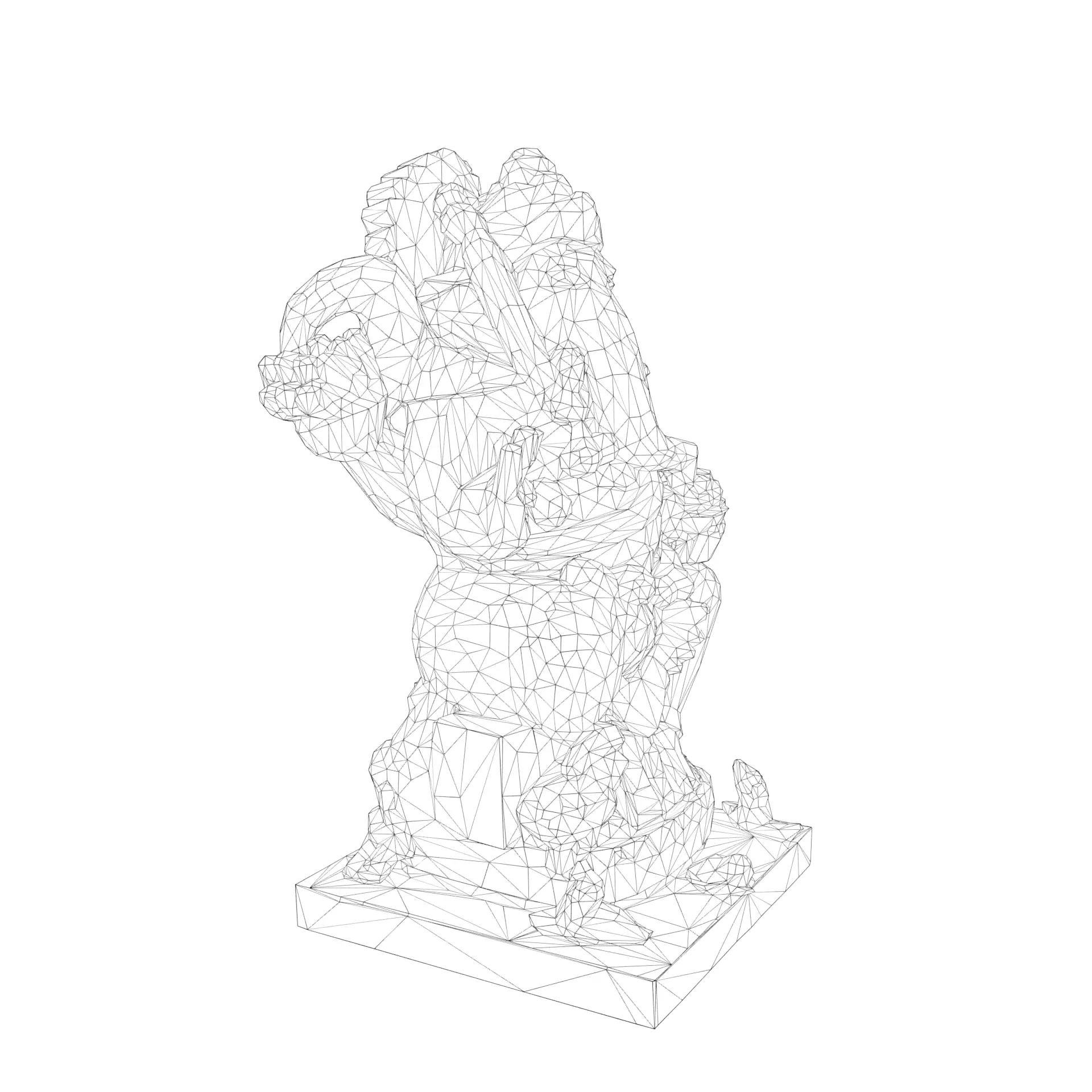Lord Ganesha Statue Low-poly 3D model_26