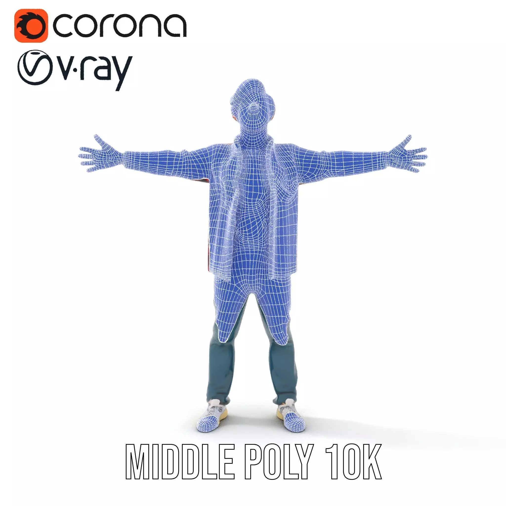 Casual Male Character with Plaid Shirt Model Pack Low-poly 3D model_23