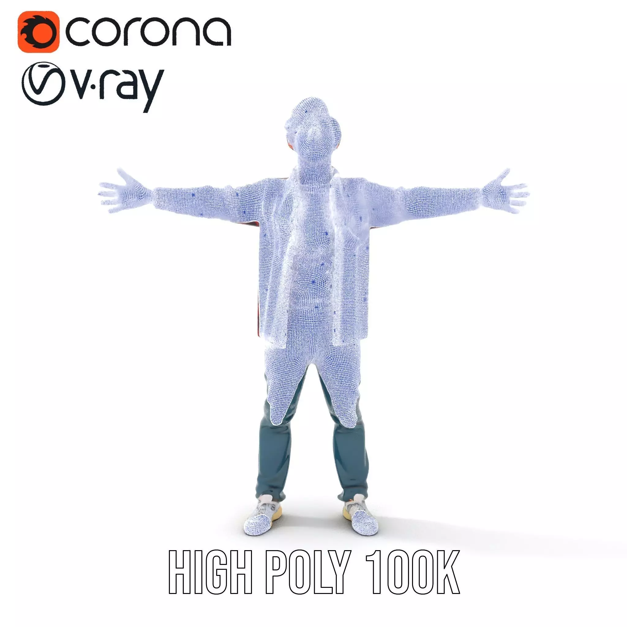 Casual Male Character with Plaid Shirt Model Pack Low-poly 3D model_22