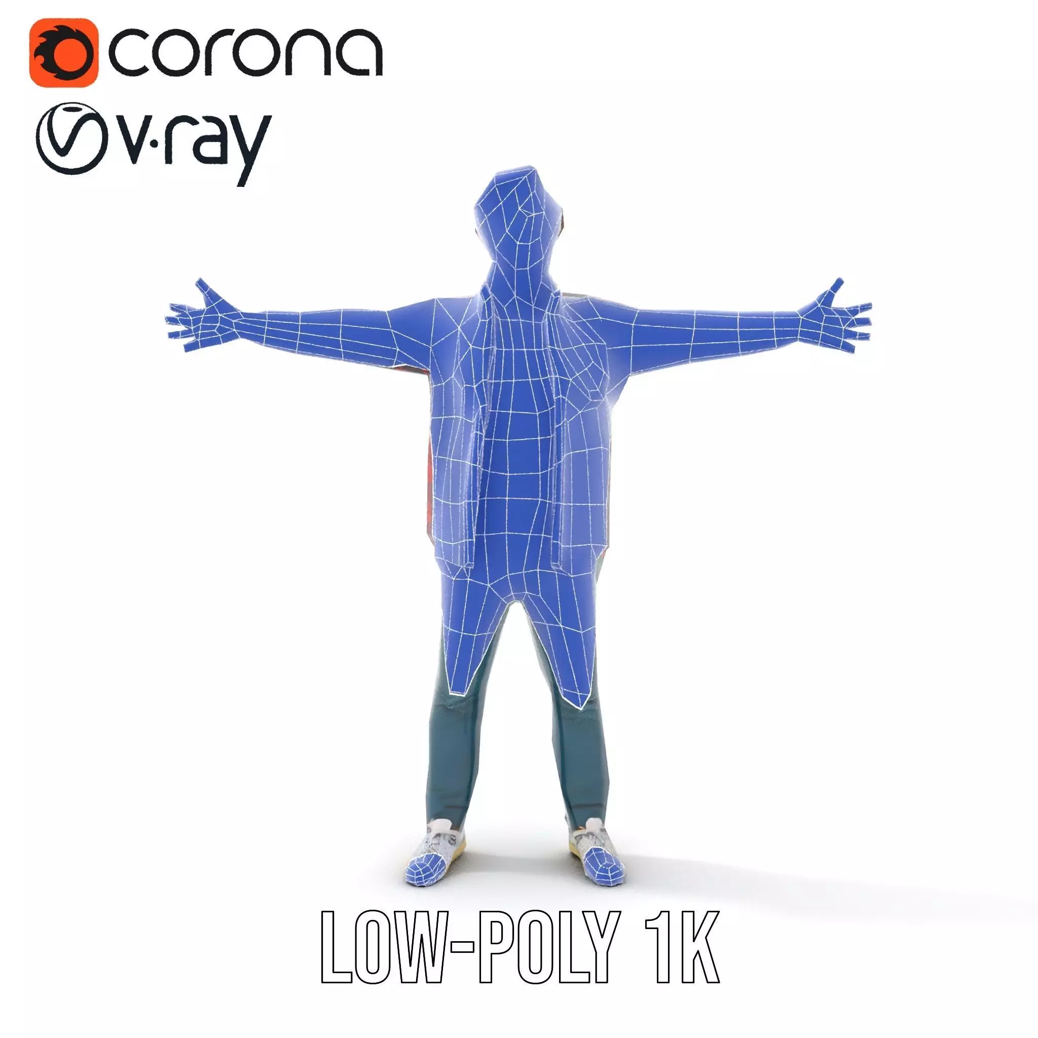 Casual Male Character with Plaid Shirt Model Pack Low-poly 3D model_27