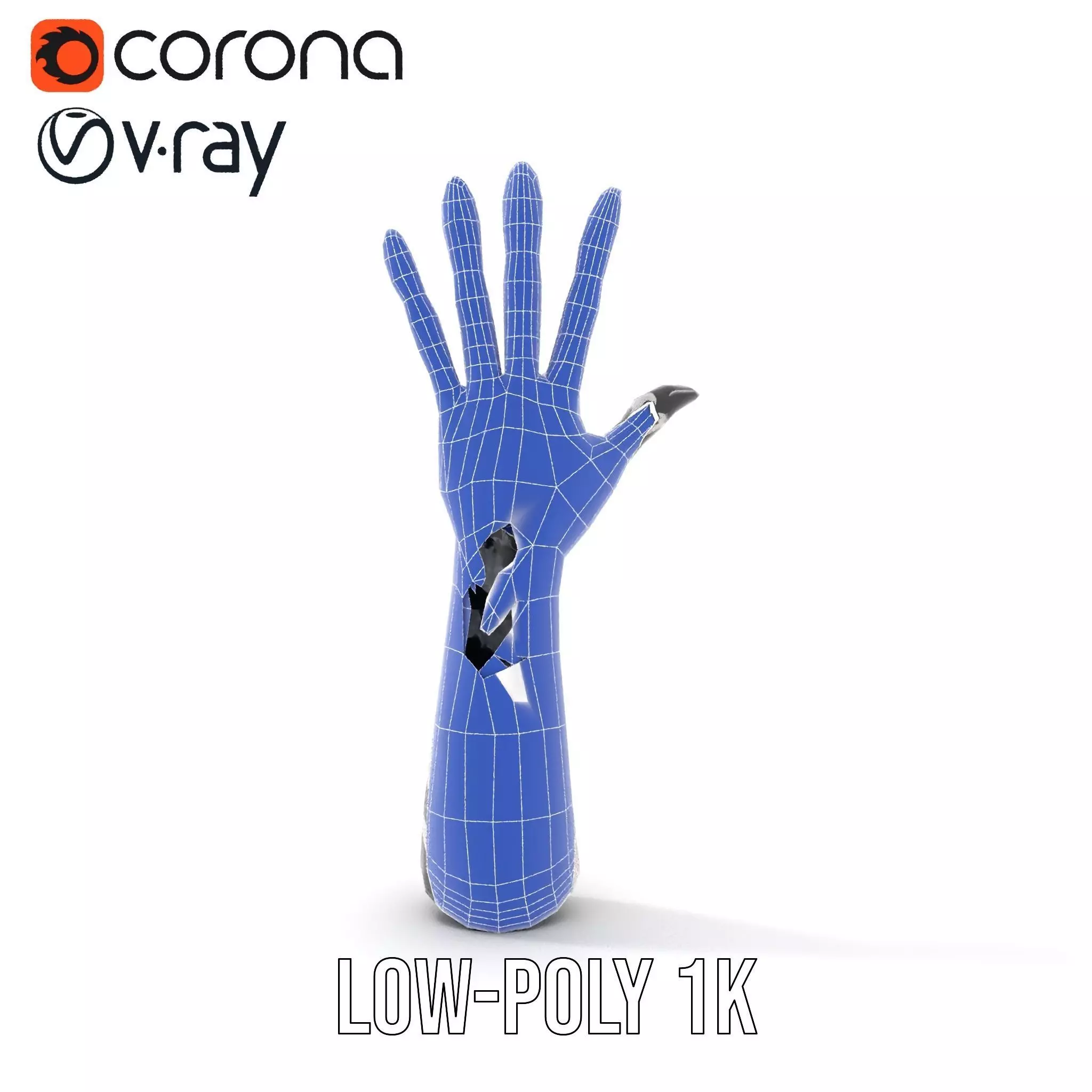 Skeleton Glove Hand model pack with detailed textures Low-poly 3D model_22