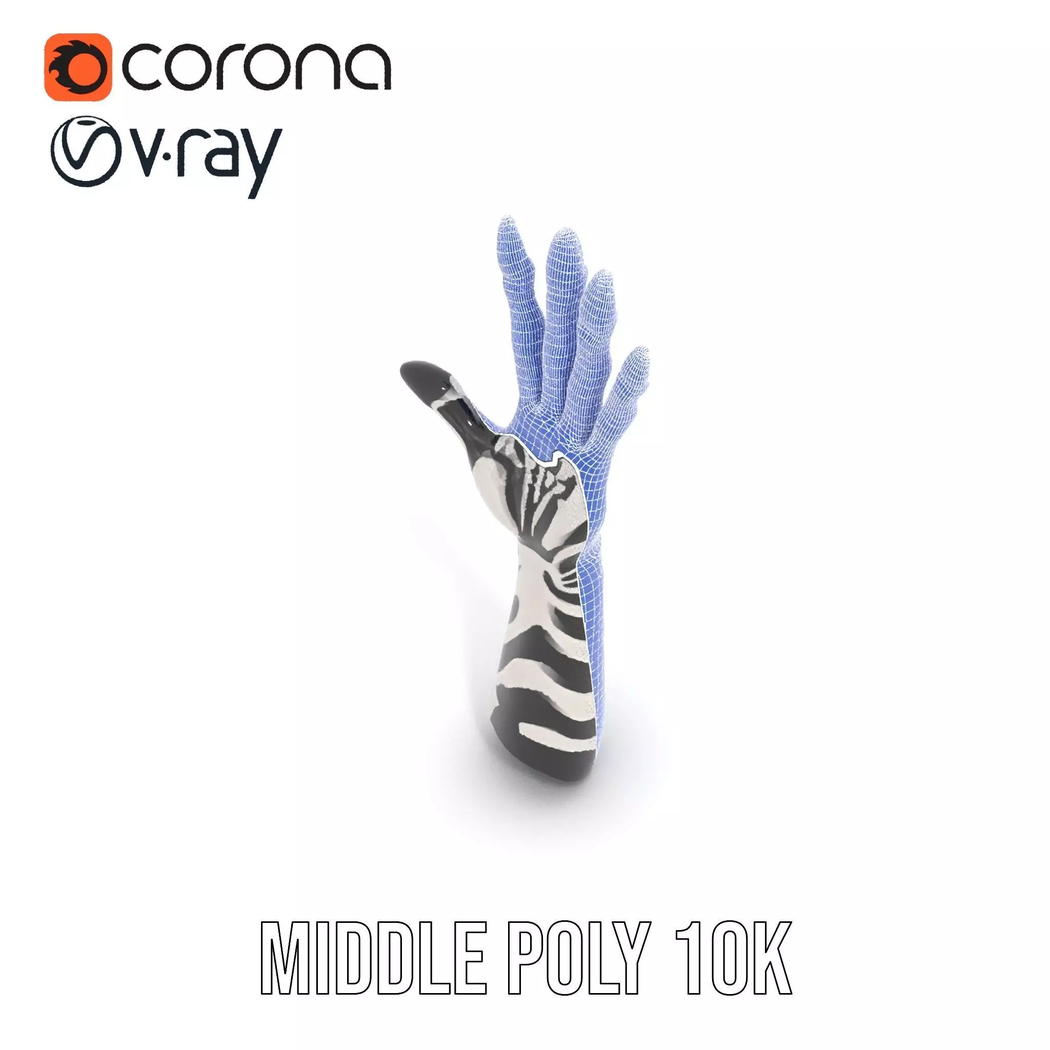 Skeleton Glove Hand model pack with detailed textures Low-poly 3D model_18