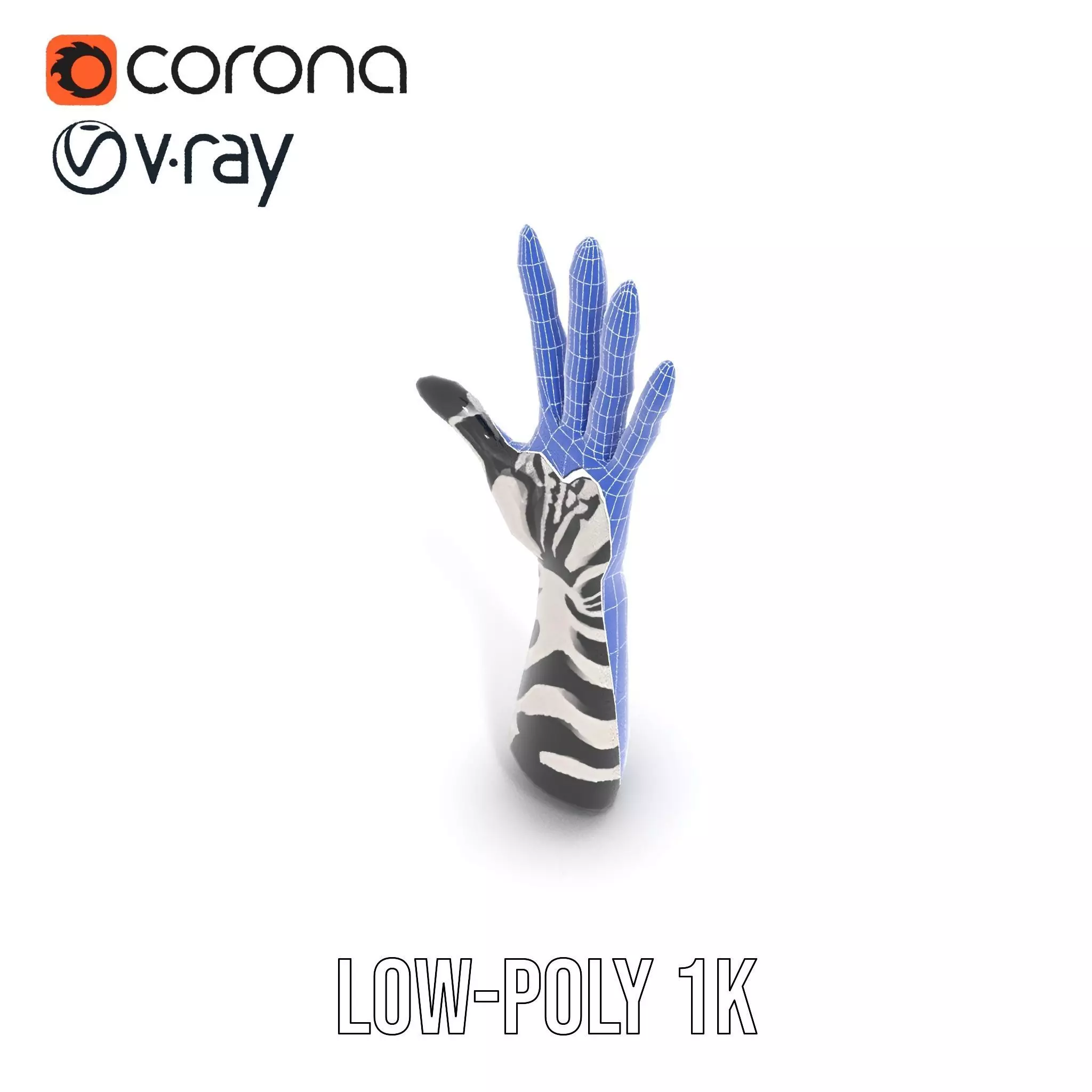 Skeleton Glove Hand model pack with detailed textures Low-poly 3D model_30