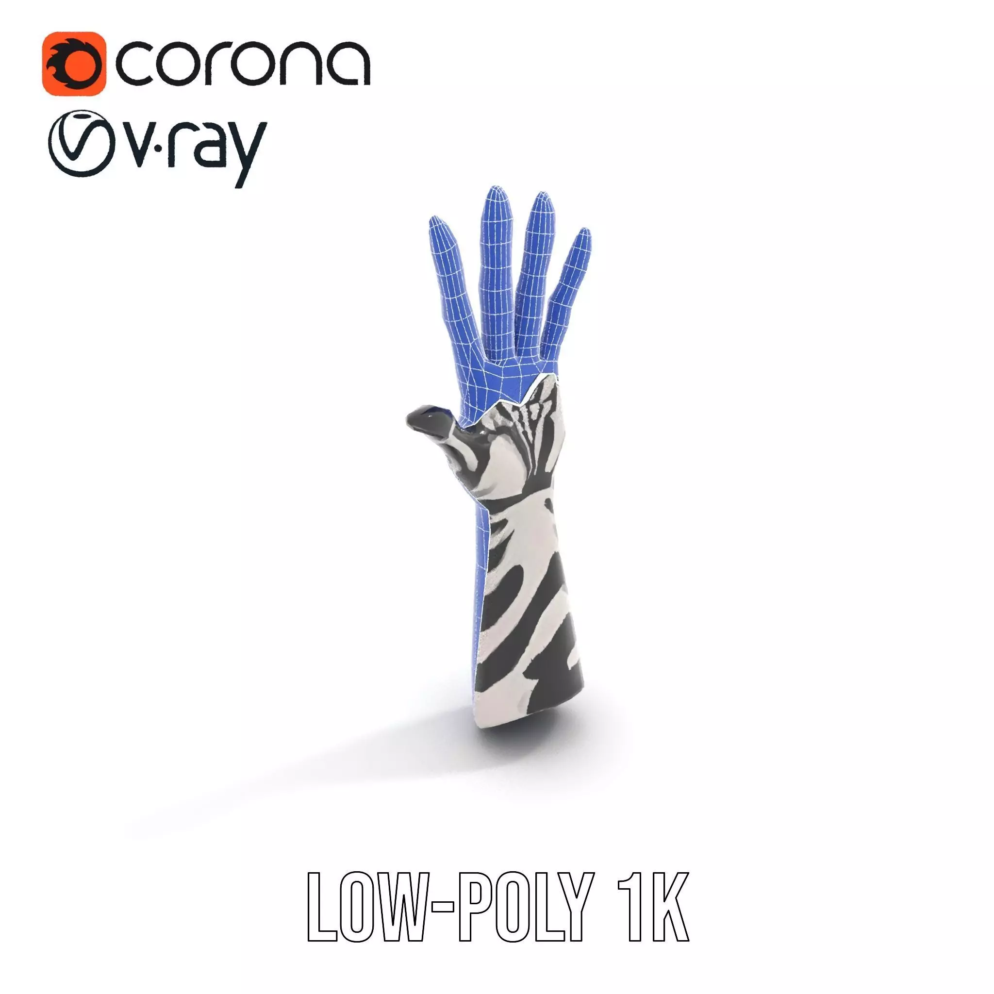 Skeleton Glove Hand model pack with detailed textures Low-poly 3D model_14