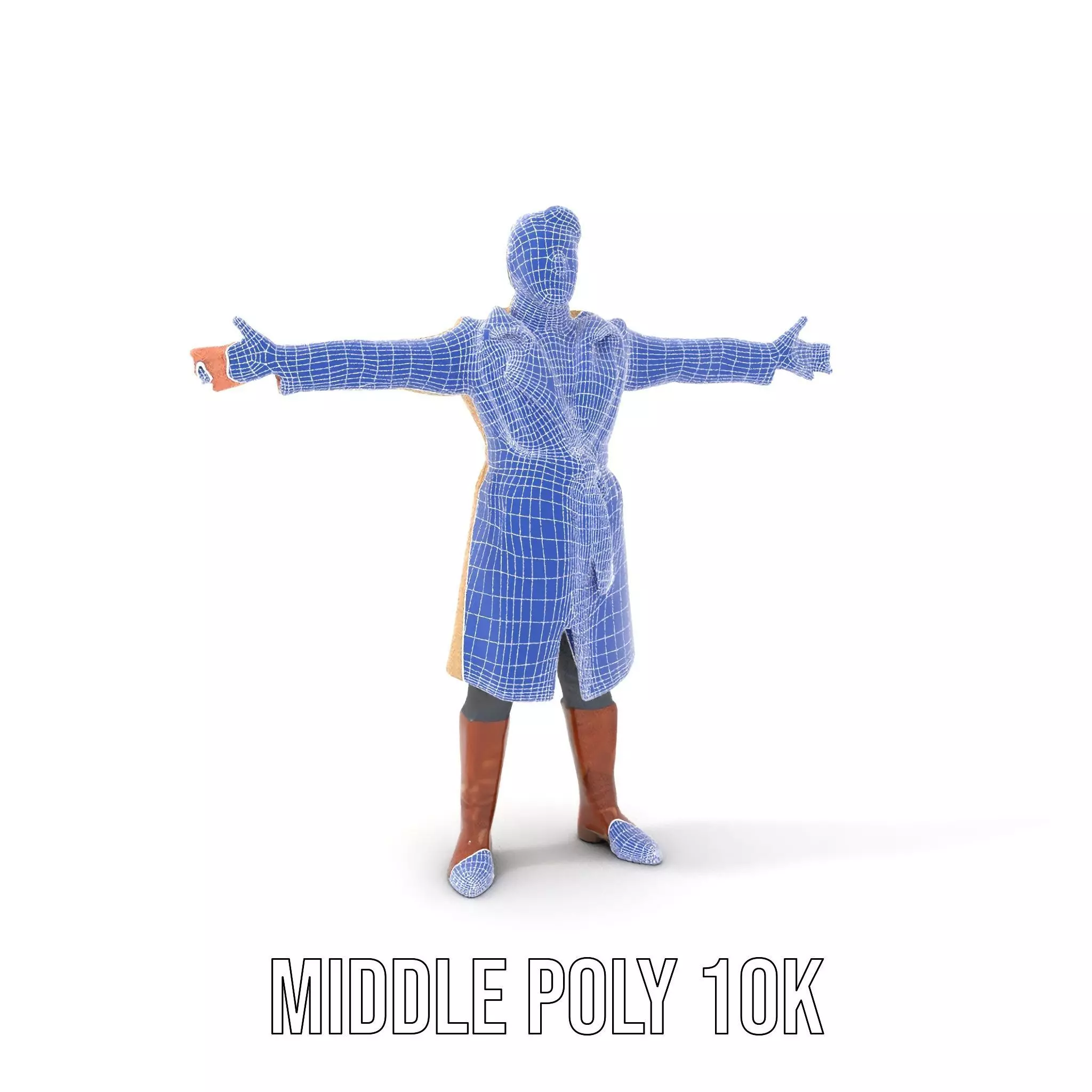 Trench Coat Character Model Pack with Multiple LODs Low-poly 3D model_17