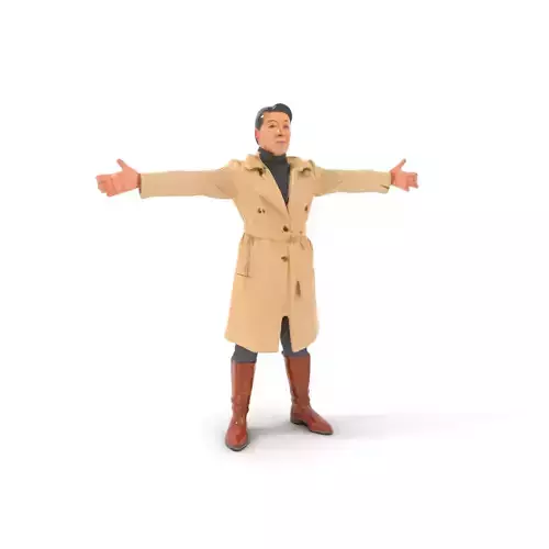Trench Coat Character Model Pack with Multiple LODs Low-poly 3D model