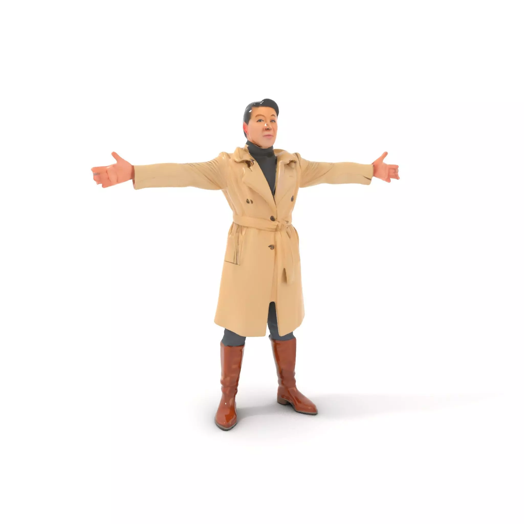 Trench Coat Character Model Pack with Multiple LODs Low-poly 3D model_0
