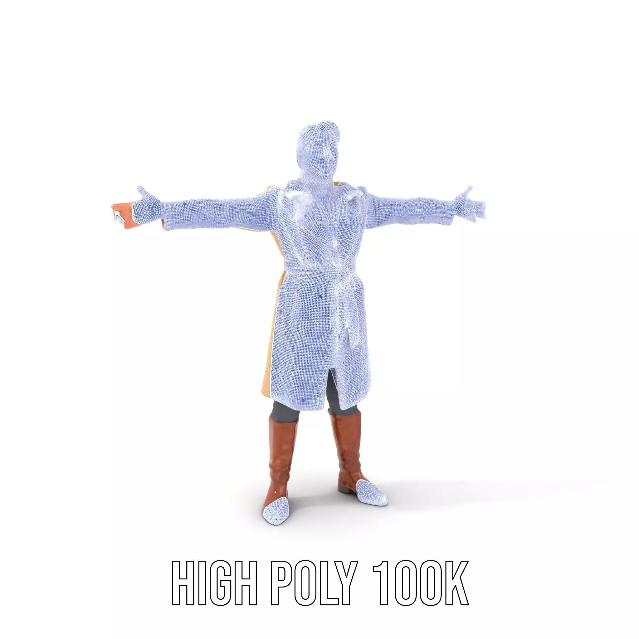 Trench Coat Character Model Pack with Multiple LODs Low-poly 3D model_4