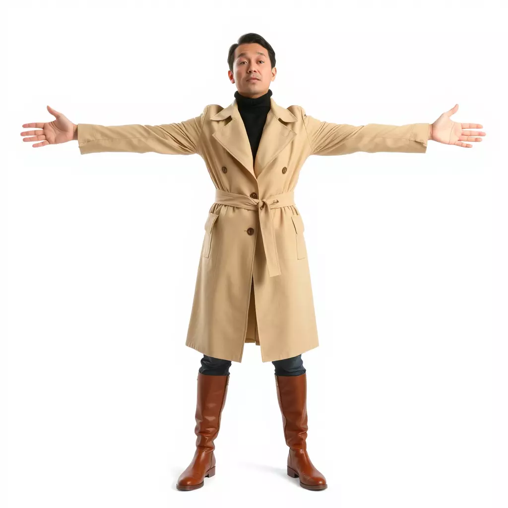 Trench Coat Character Model Pack with Multiple LODs Low-poly 3D model_2