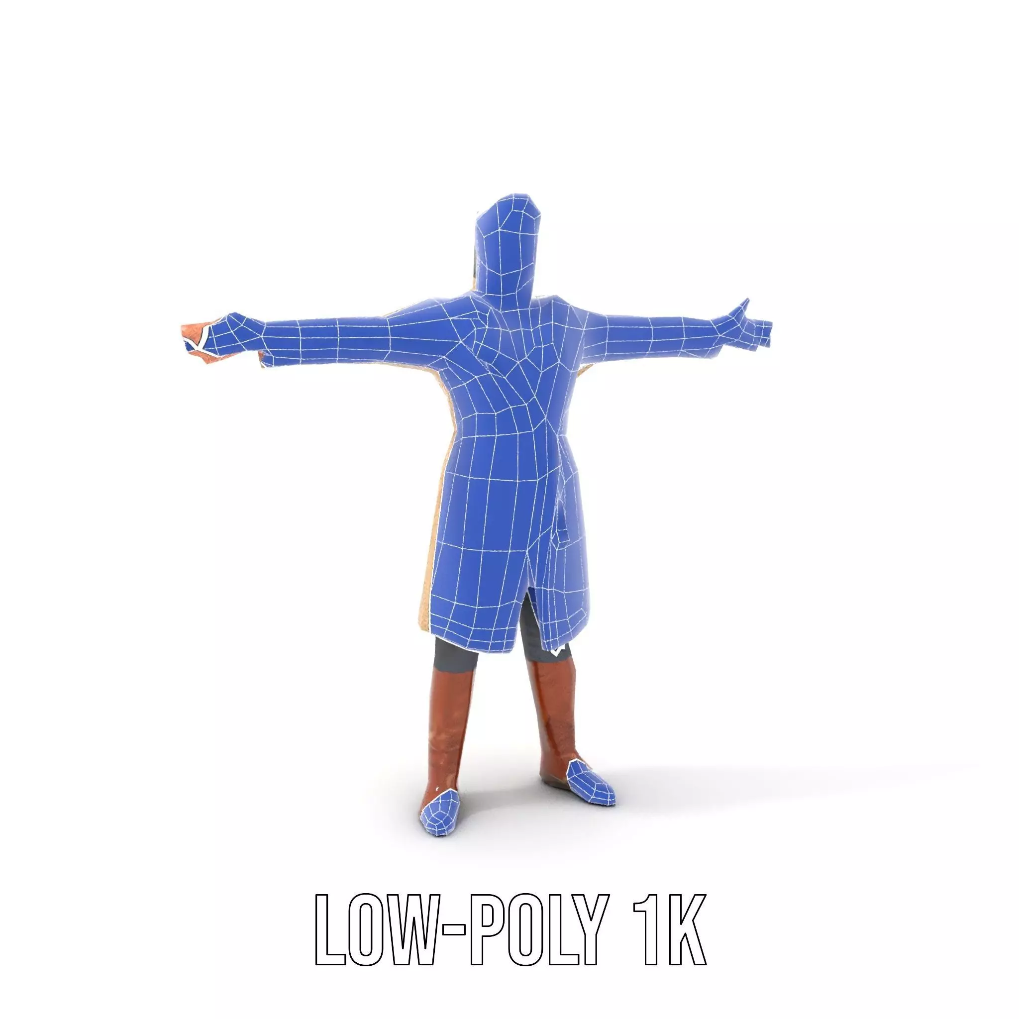 Trench Coat Character Model Pack with Multiple LODs Low-poly 3D model_30