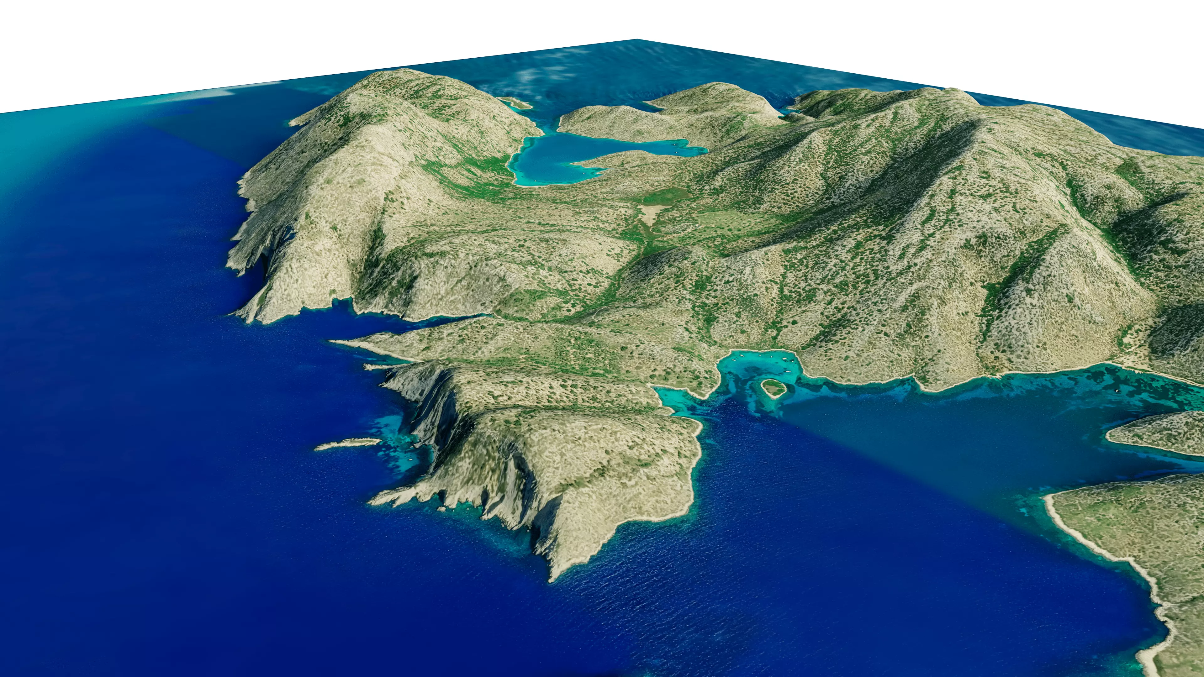 Kyra Panagia Island 3D model terrain Low-poly 3D model_6