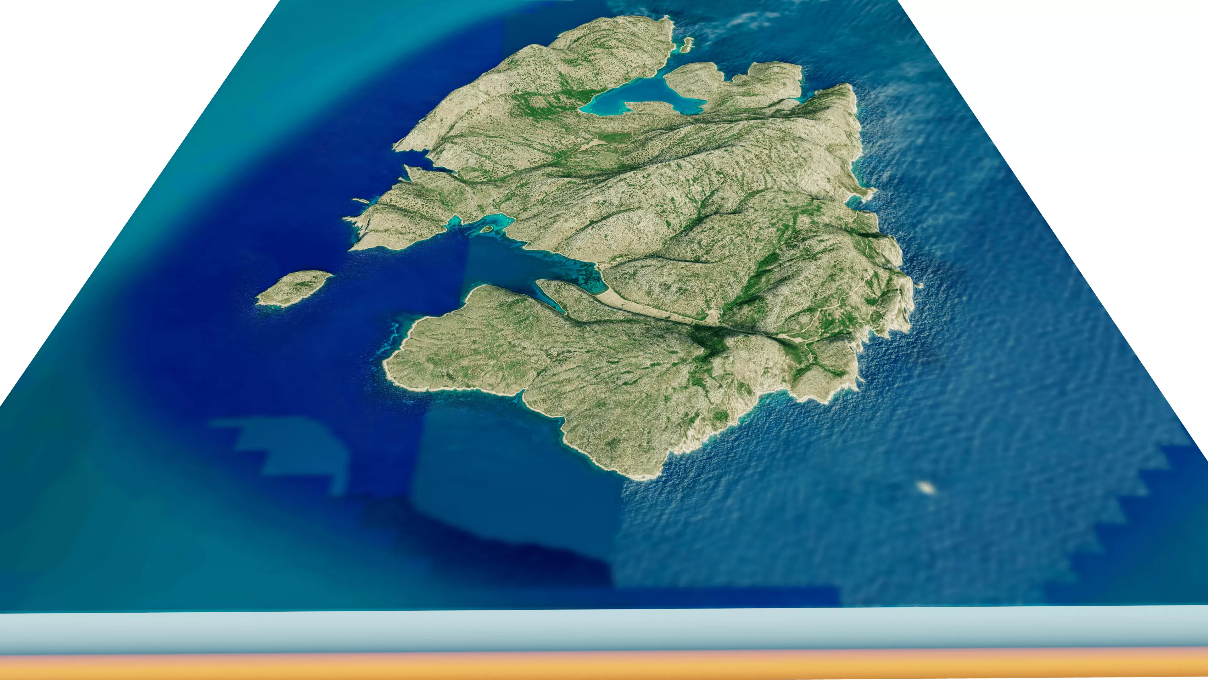 Kyra Panagia Island 3D model terrain Low-poly 3D model_10