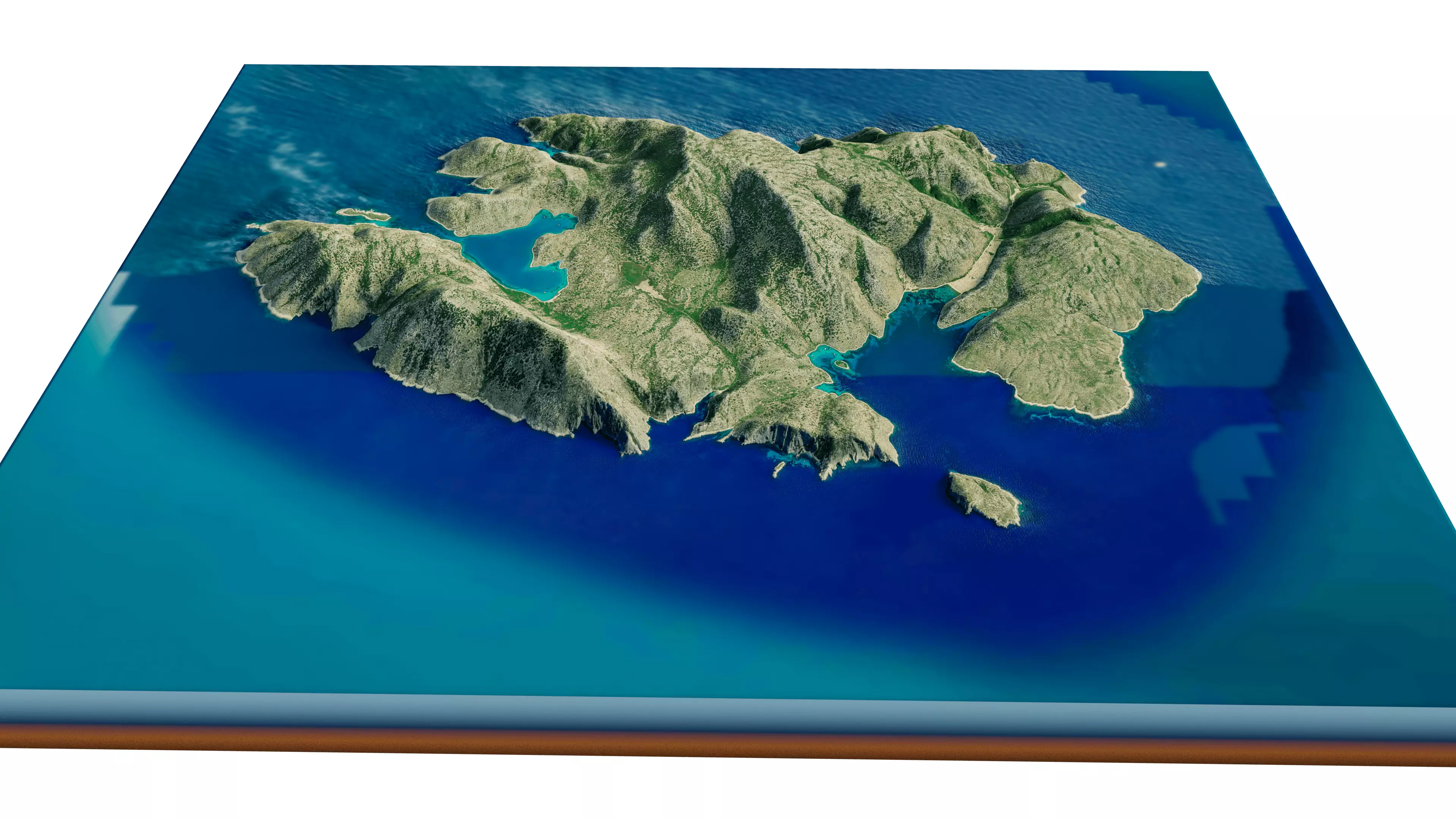 Kyra Panagia Island 3D model terrain Low-poly 3D model_4