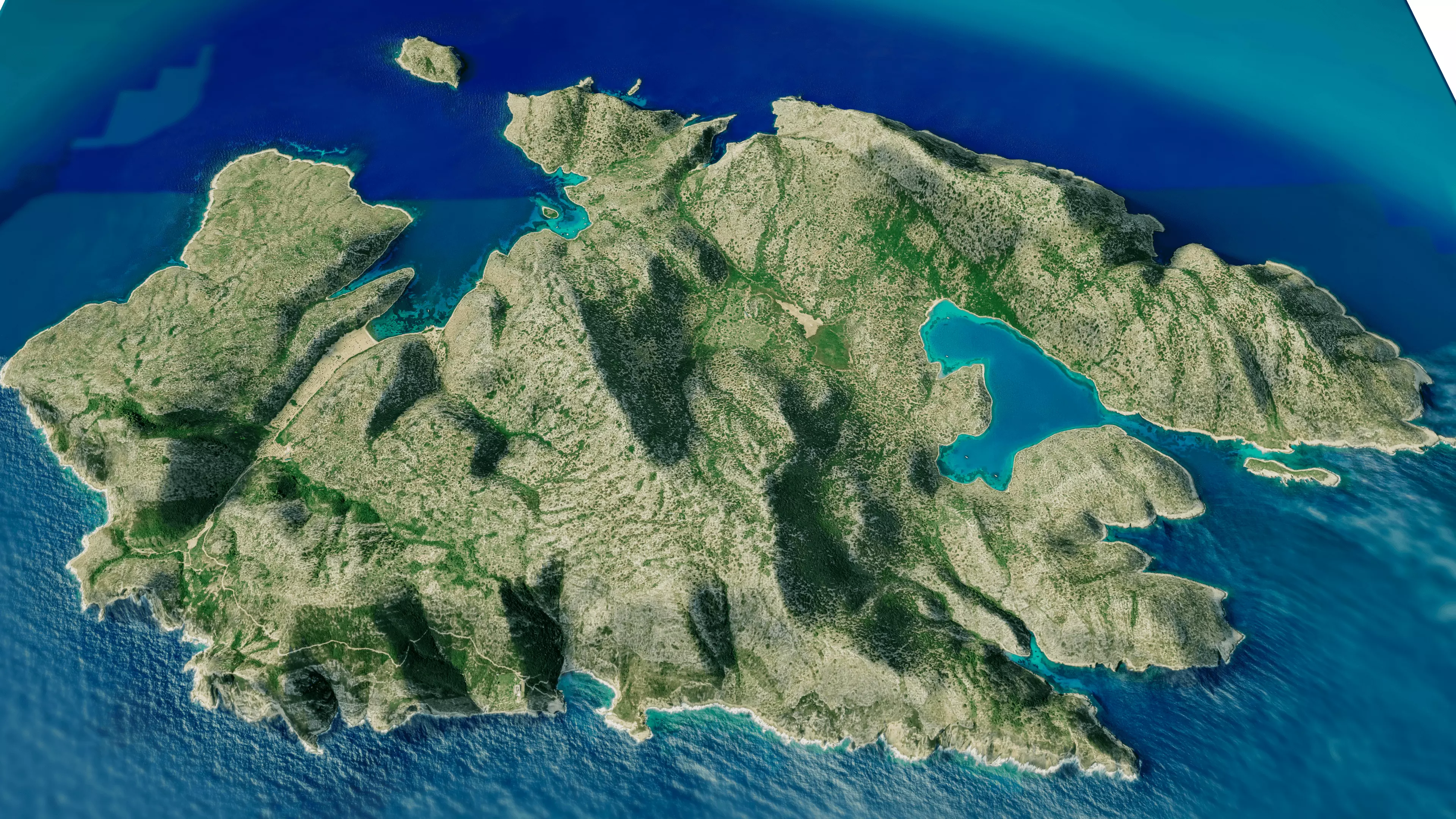 Kyra Panagia Island 3D model terrain Low-poly 3D model_2