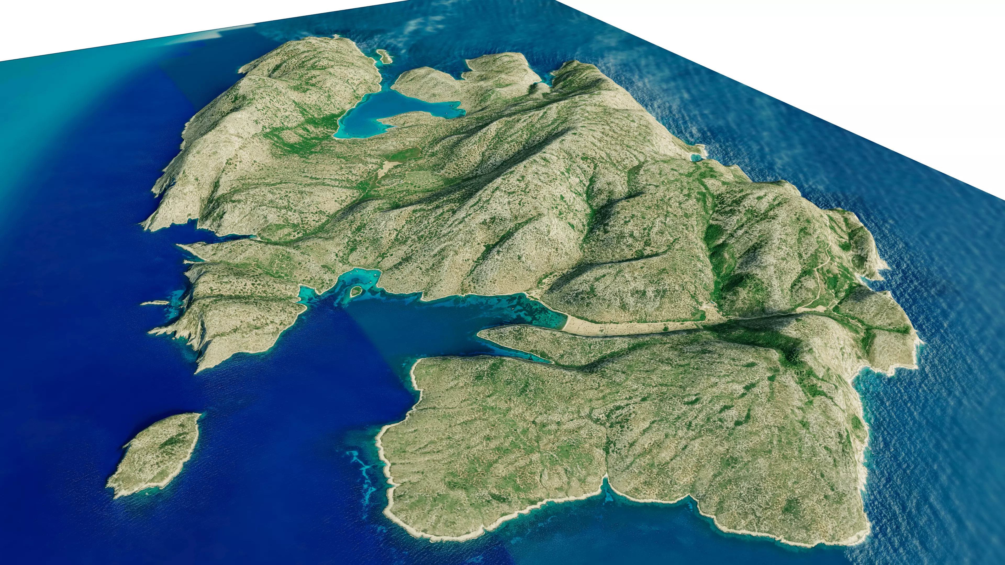 Kyra Panagia Island 3D model terrain Low-poly 3D model_9