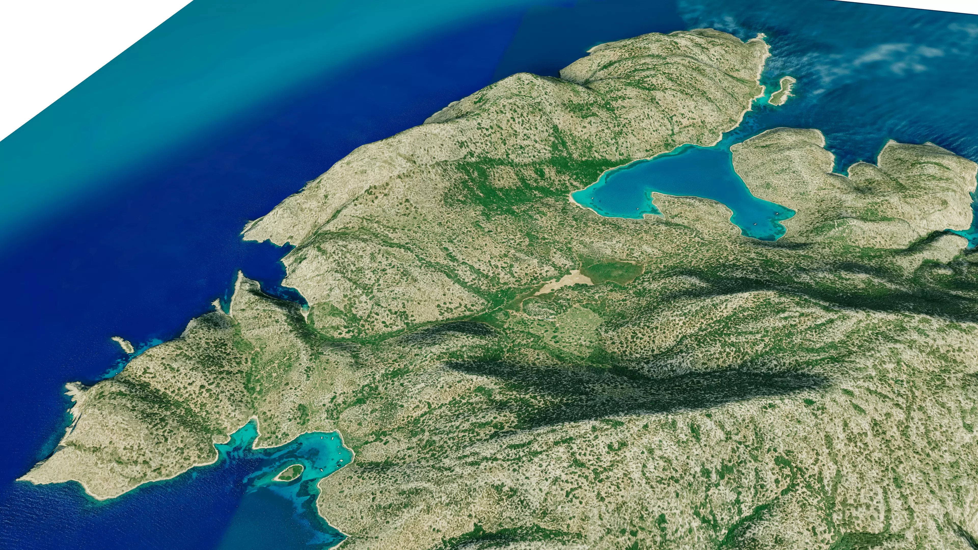 Kyra Panagia Island 3D model terrain Low-poly 3D model_7