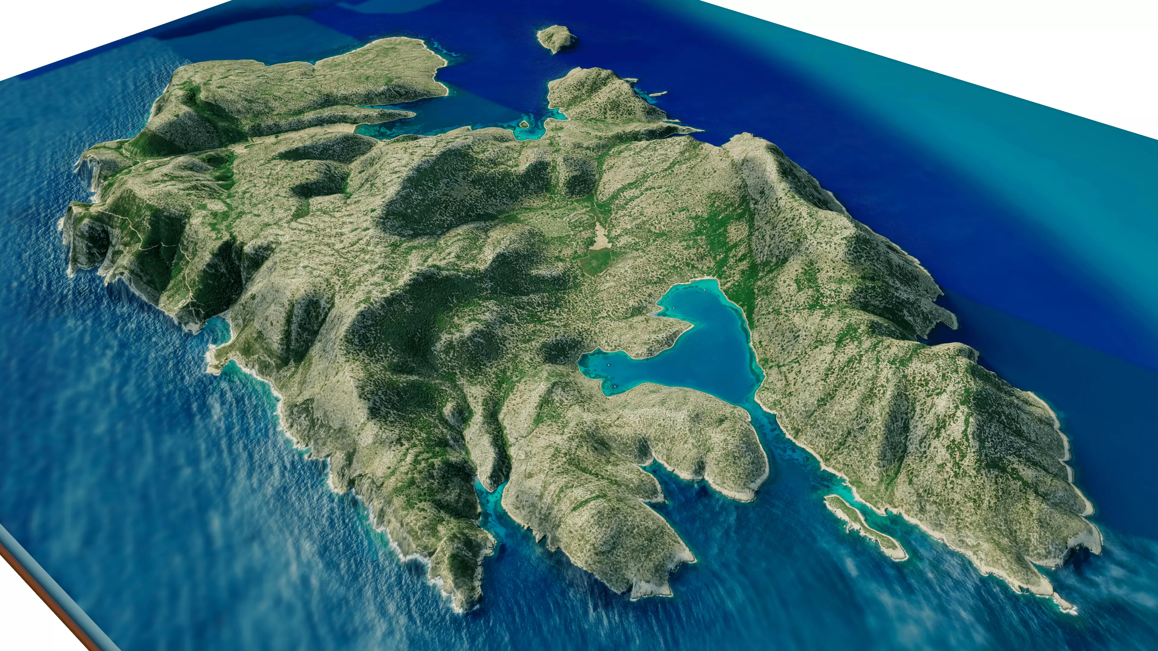Kyra Panagia Island 3D model terrain Low-poly 3D model_8