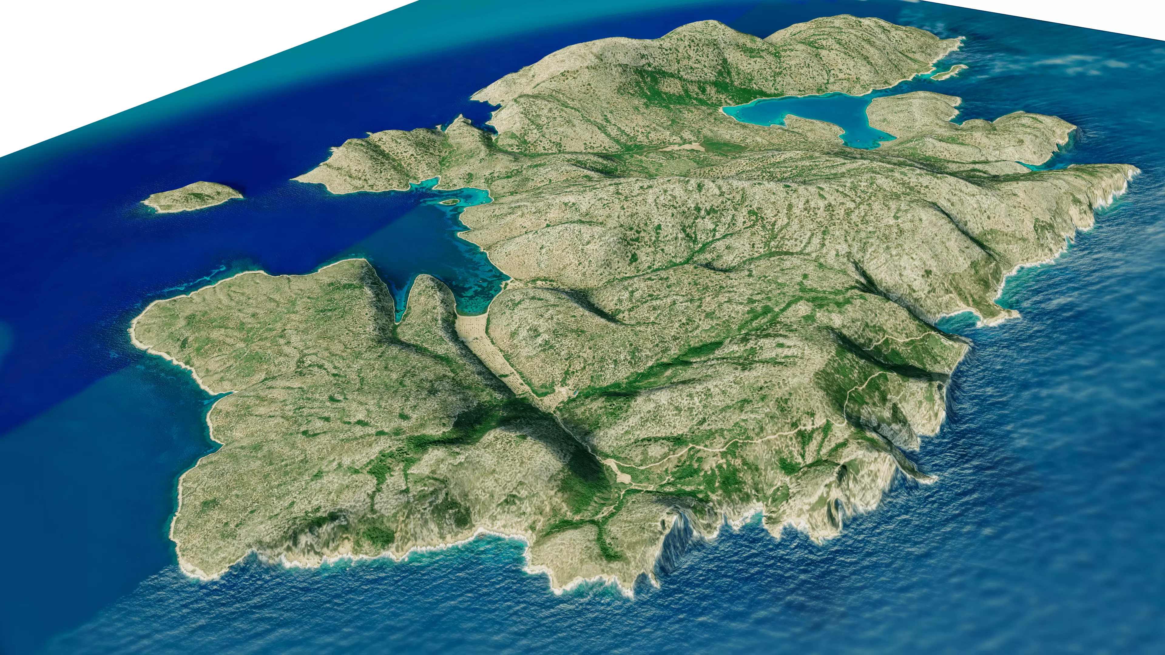 Kyra Panagia Island 3D model terrain Low-poly 3D model_11