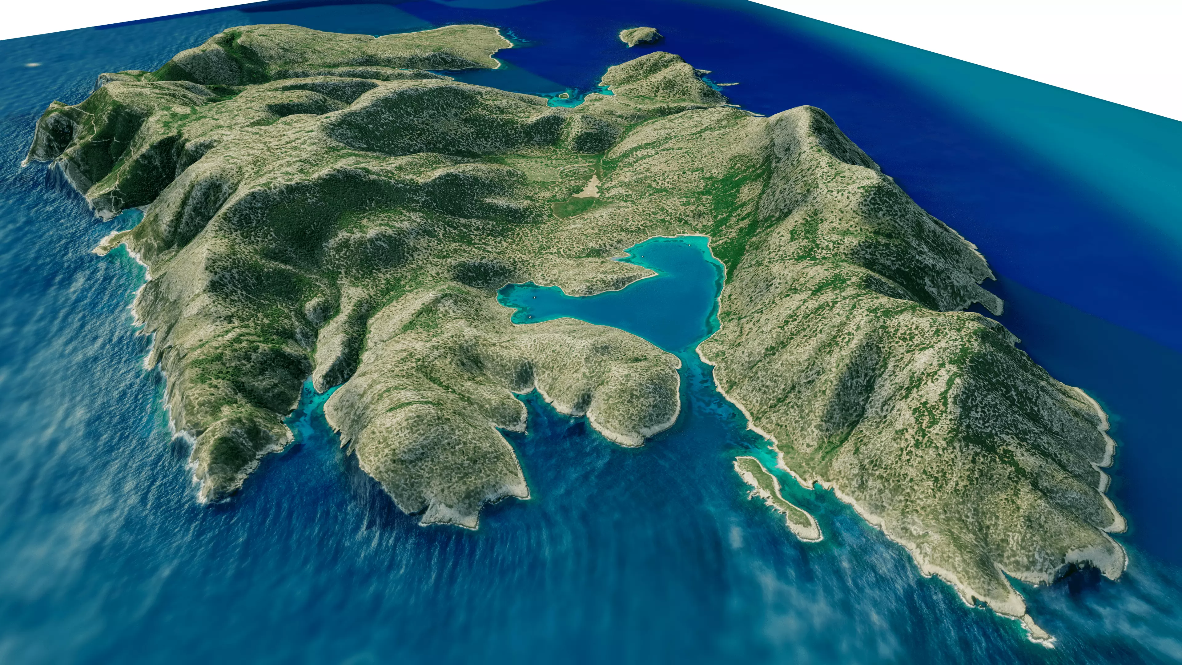Kyra Panagia Island 3D model terrain Low-poly 3D model_5