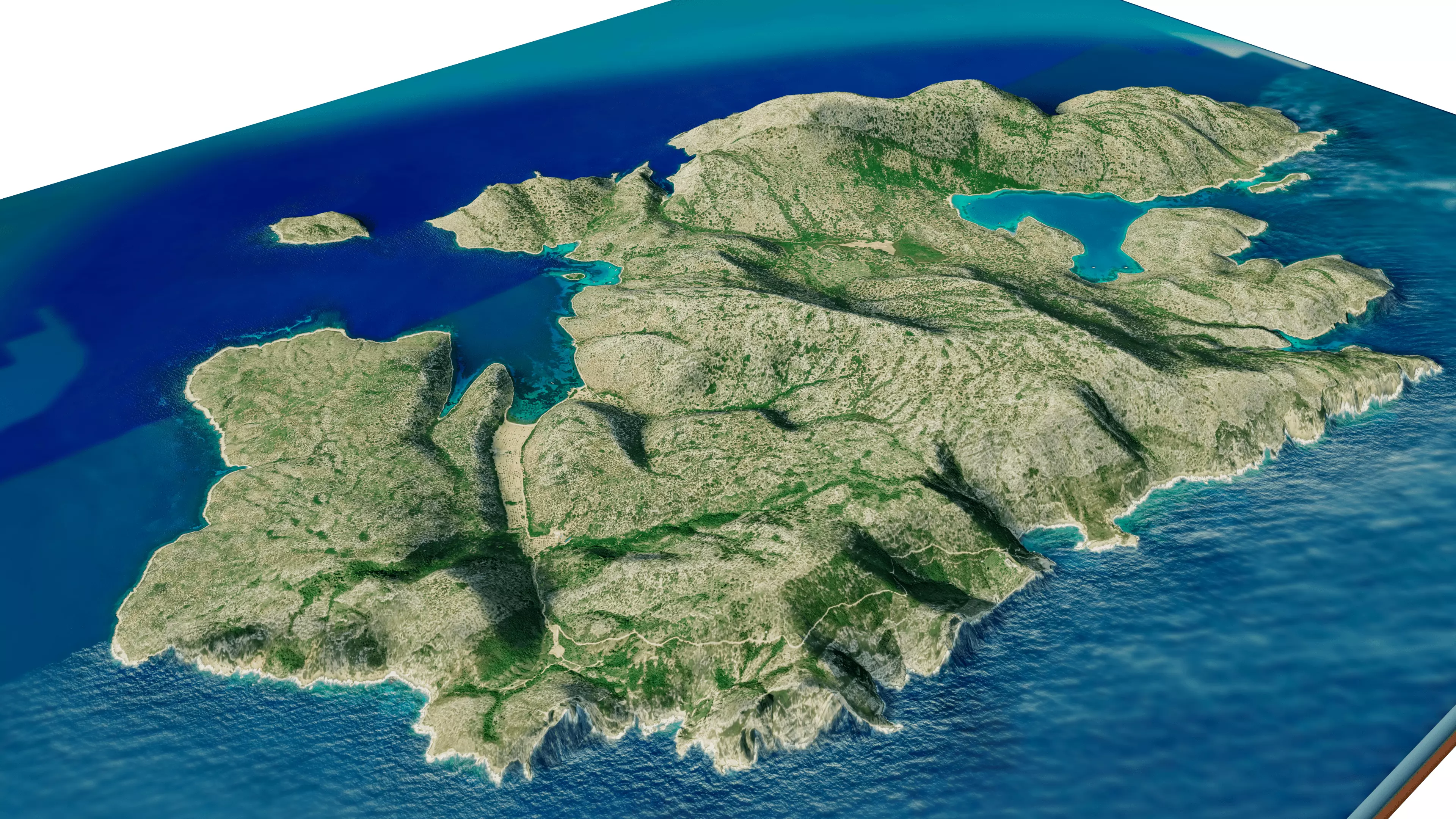 Kyra Panagia Island 3D model terrain Low-poly 3D model_13