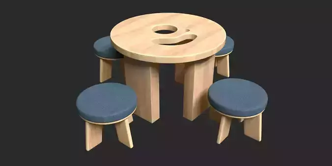 Kids Table Set PBR Textures