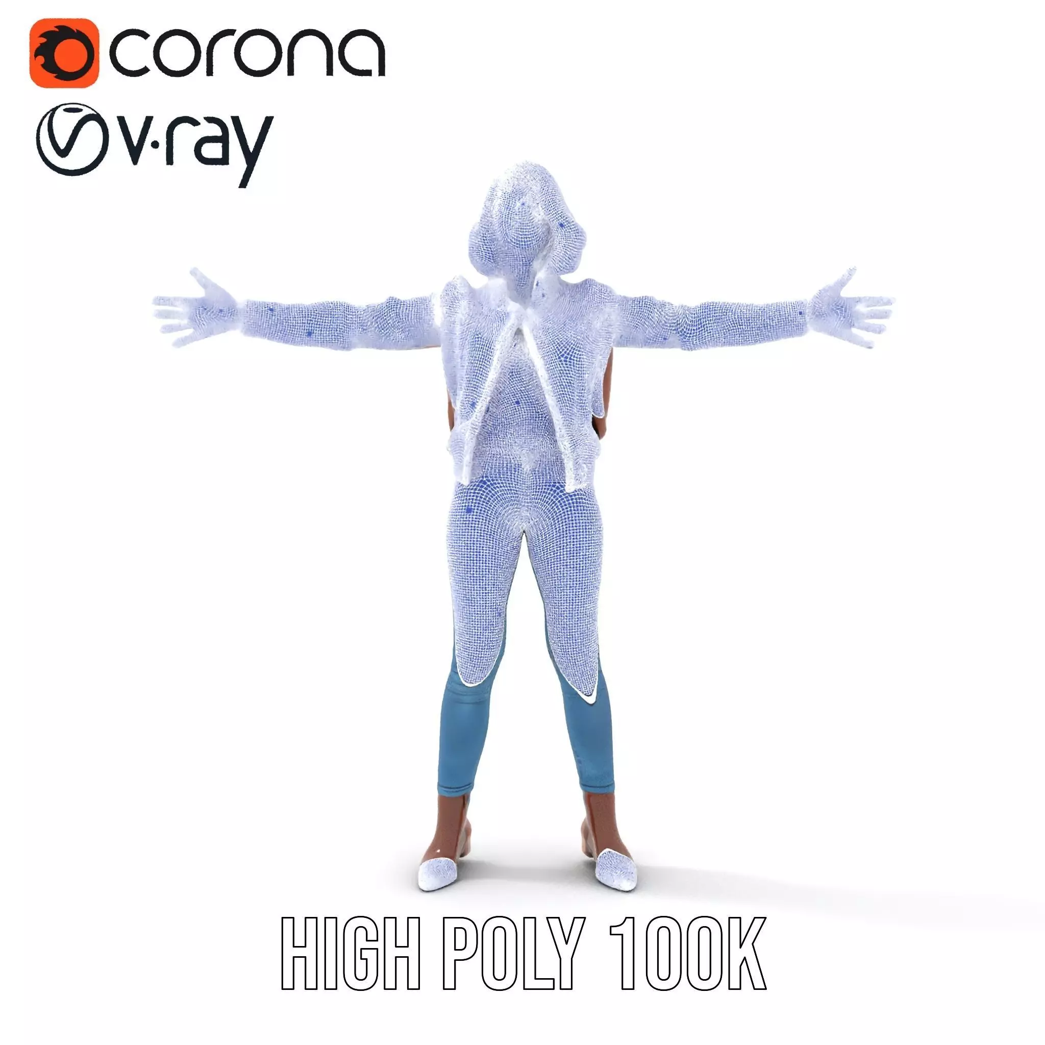 Casual Female Outfit Model Pack with Leather Jacket Low-poly 3D model_25