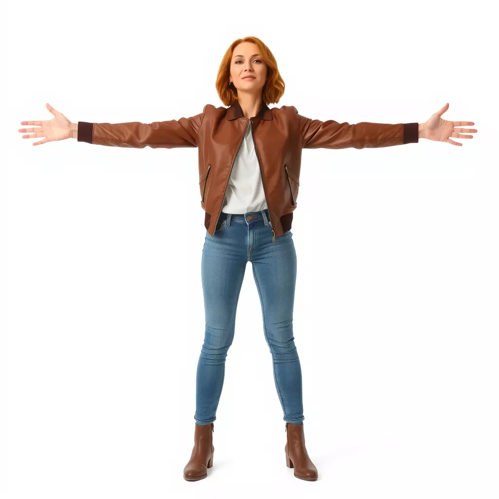 Casual Female Outfit Model Pack with Leather Jacket Low-poly 3D model_2