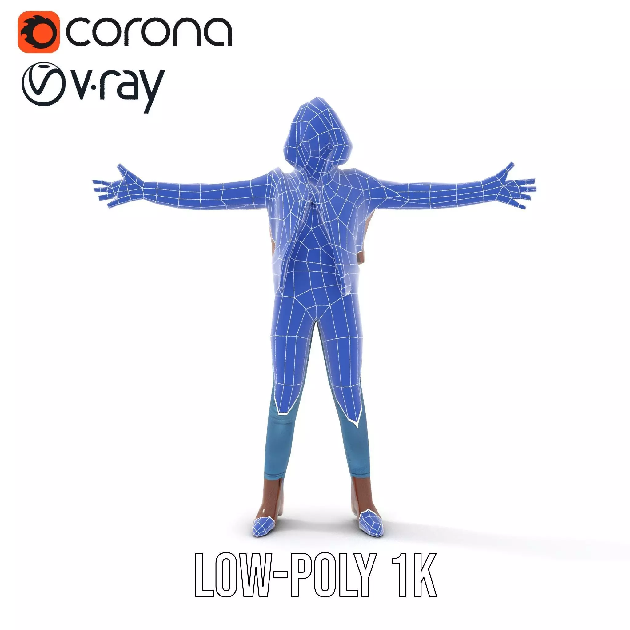 Casual Female Outfit Model Pack with Leather Jacket Low-poly 3D model_13