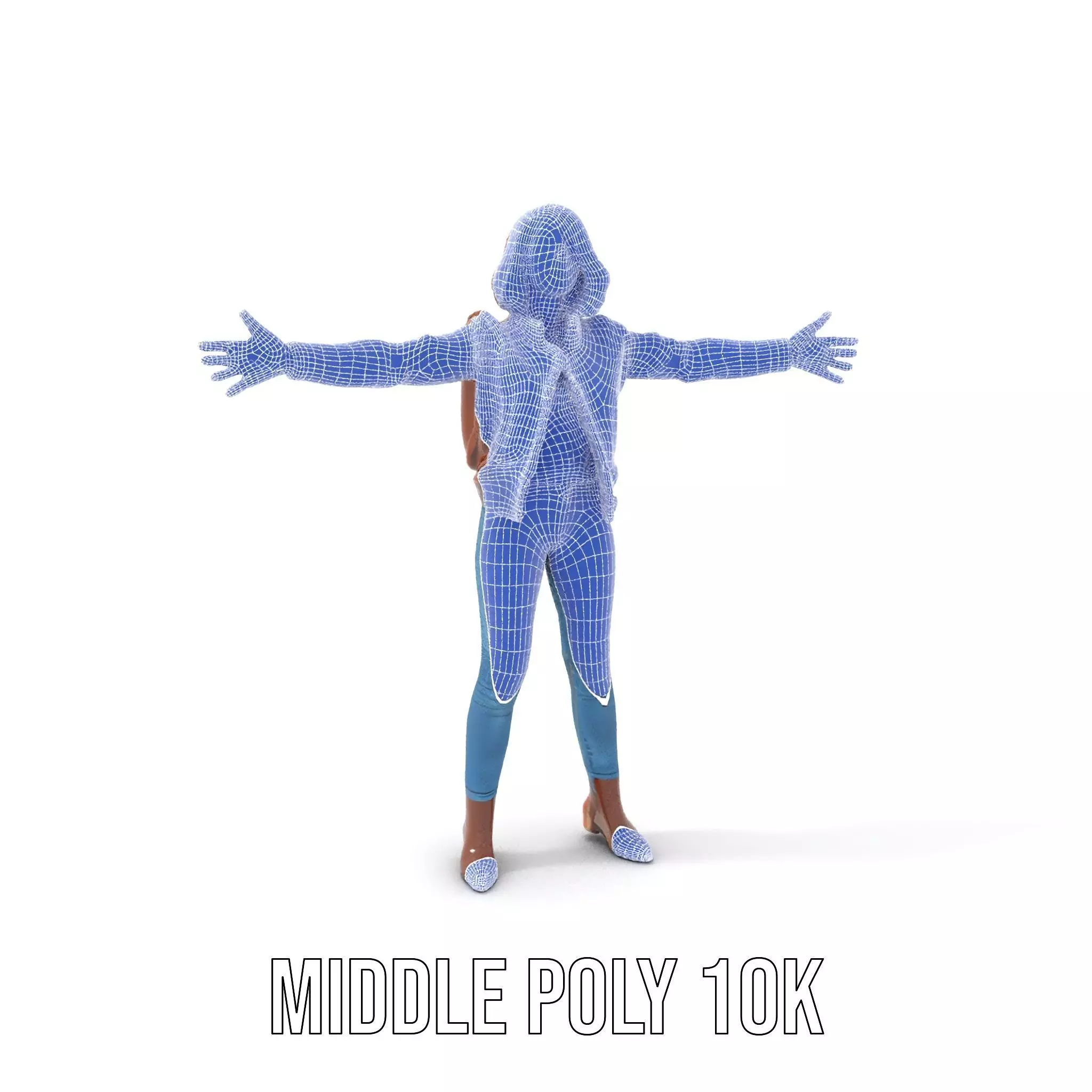 Casual Female Outfit Model Pack with Leather Jacket Low-poly 3D model_5