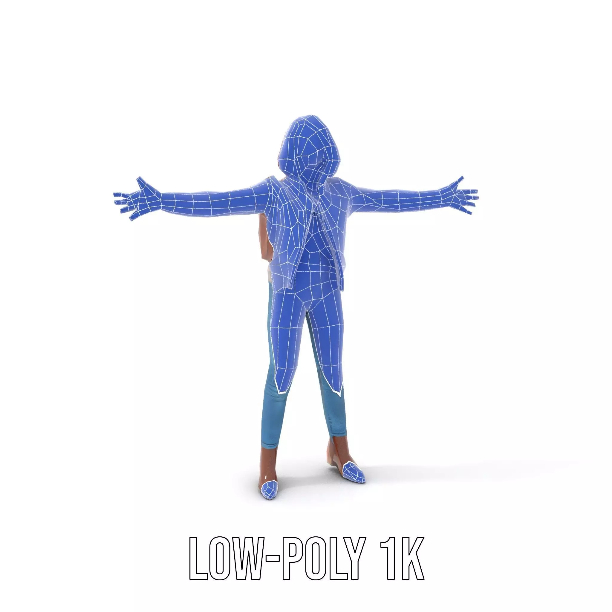 Casual Female Outfit Model Pack with Leather Jacket Low-poly 3D model_27