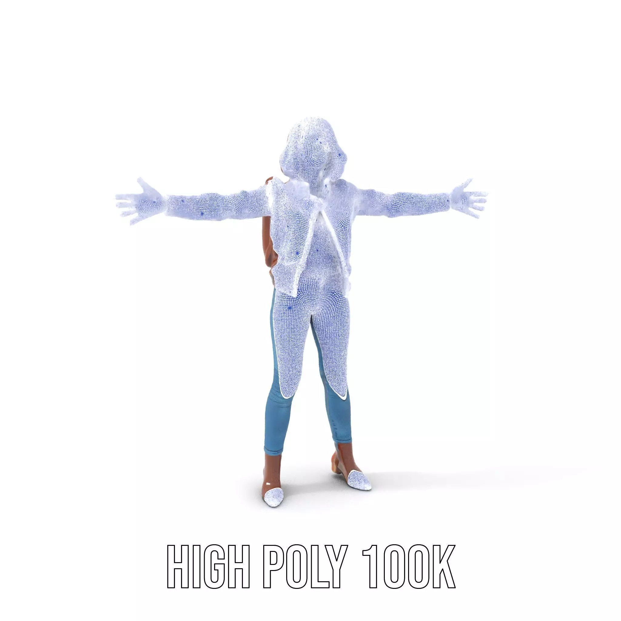 Casual Female Outfit Model Pack with Leather Jacket Low-poly 3D model_4