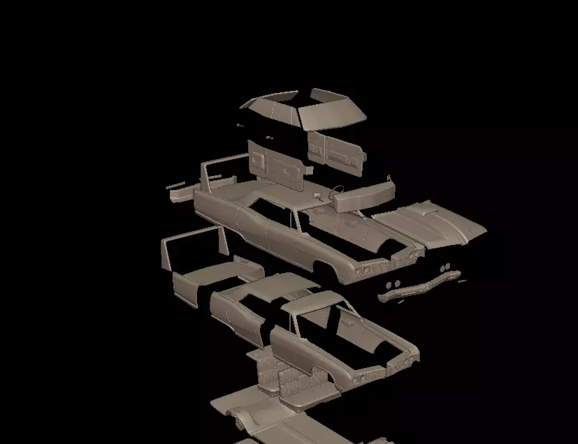 custom buick electra 225 1968 four doors 3d print model 3D print model_13