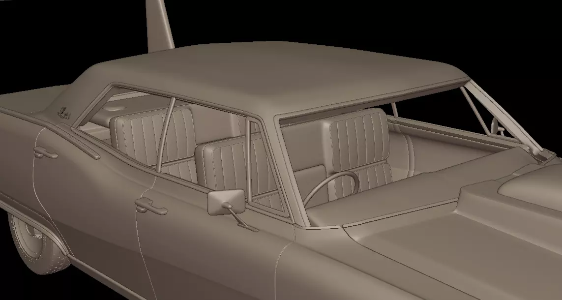custom buick electra 225 1968 four doors 3d print model 3D print model_6