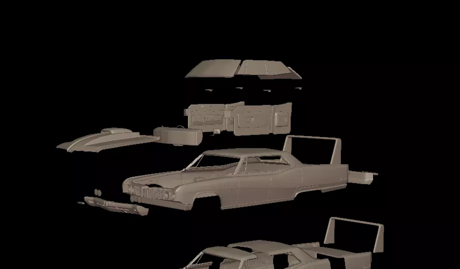 custom buick electra 225 1968 four doors 3d print model 3D print model_12