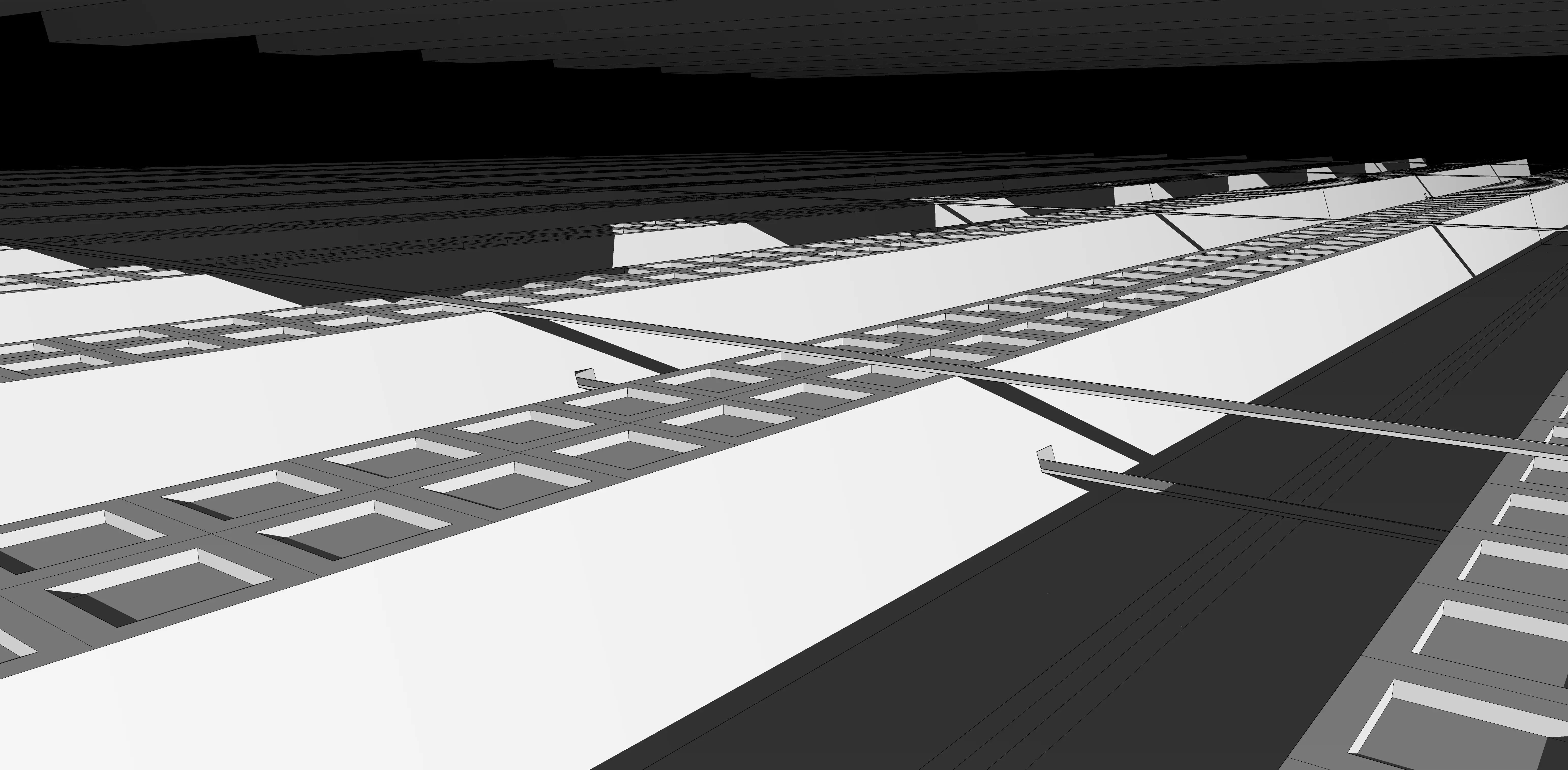 Modular labyrinth of the Blame megastructure Low-poly 3D model_1