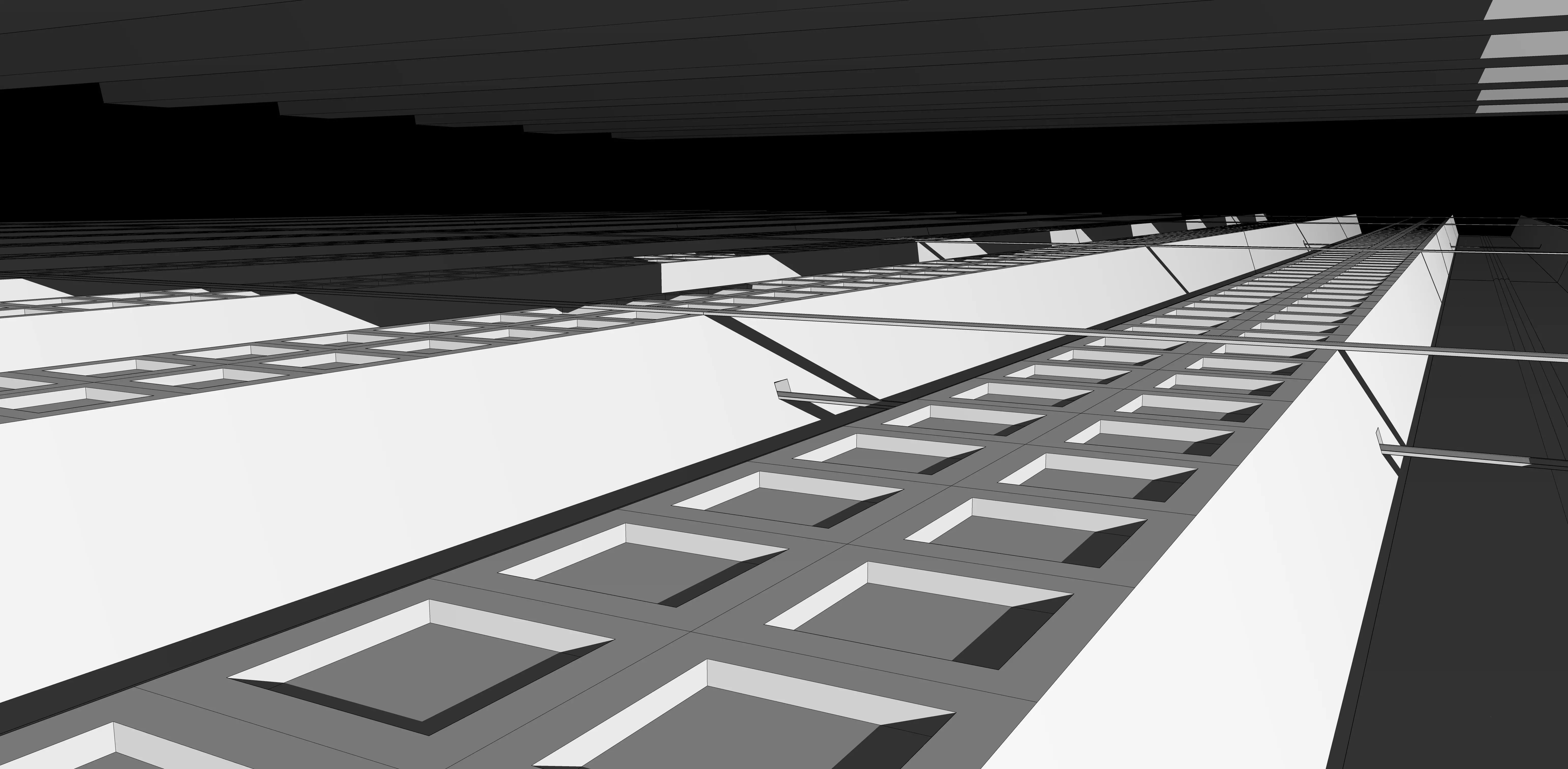 Modular labyrinth of the Blame megastructure Low-poly 3D model_2