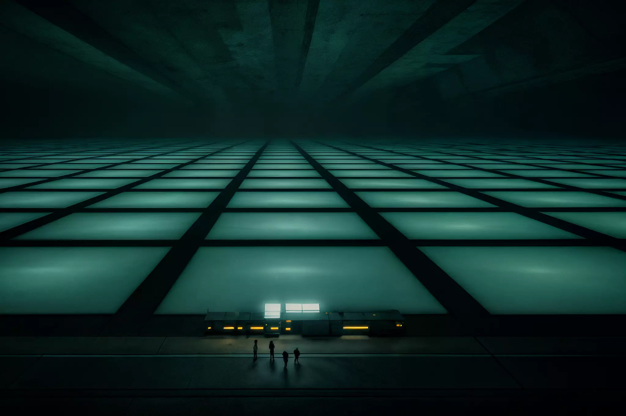 Modular labyrinth of the Blame megastructure Low-poly 3D model_0